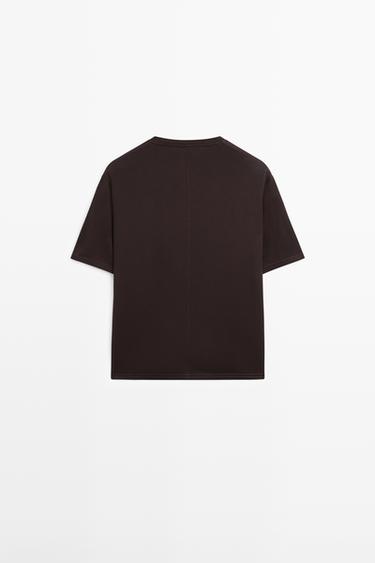Oversize 100% cotton short sleeve T-shirt — BROWN 6