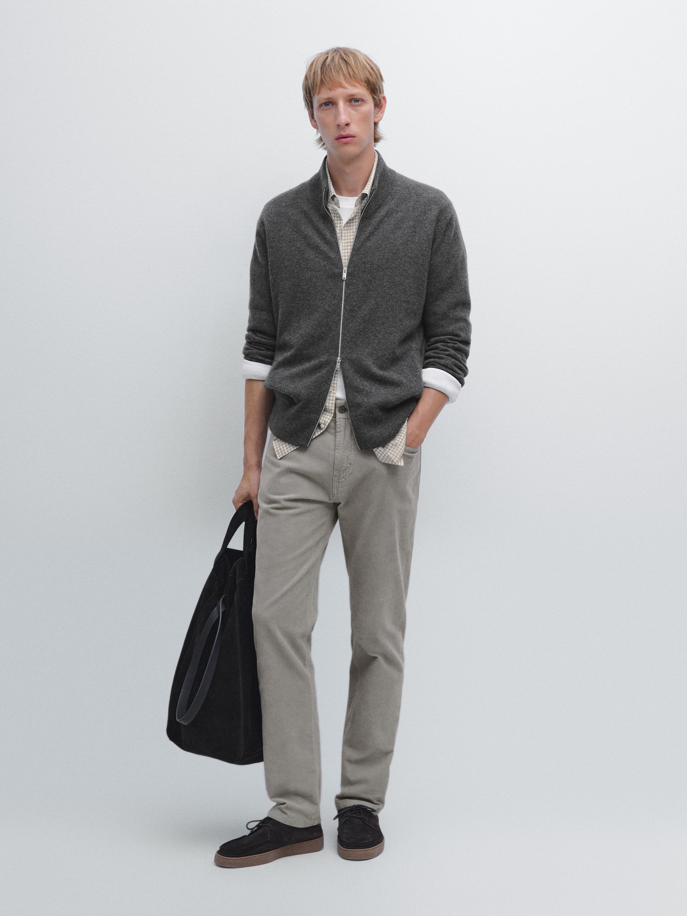 Slim fit corduroy denim trousers