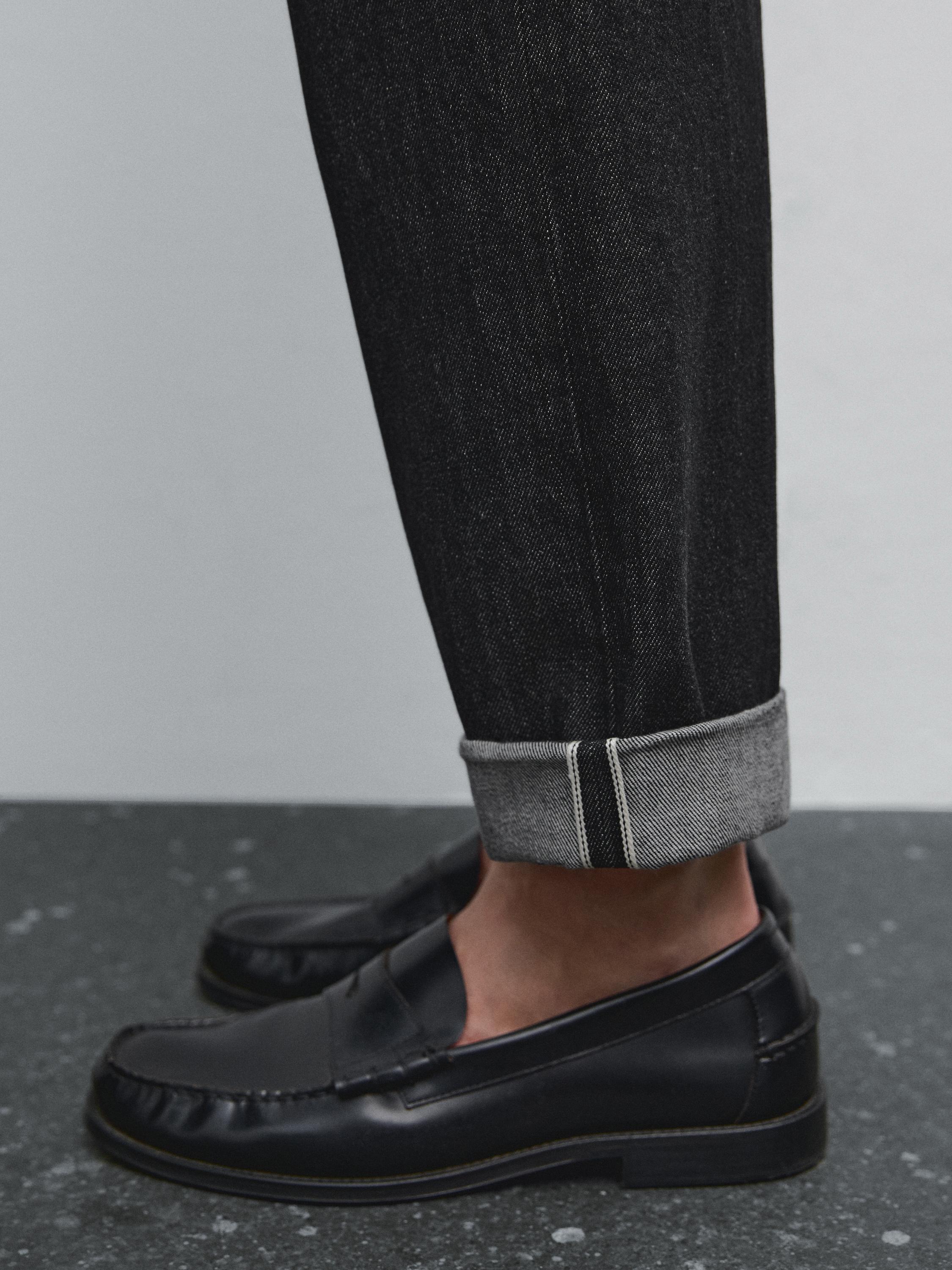 Jeans selvedge tapered fit algodón
