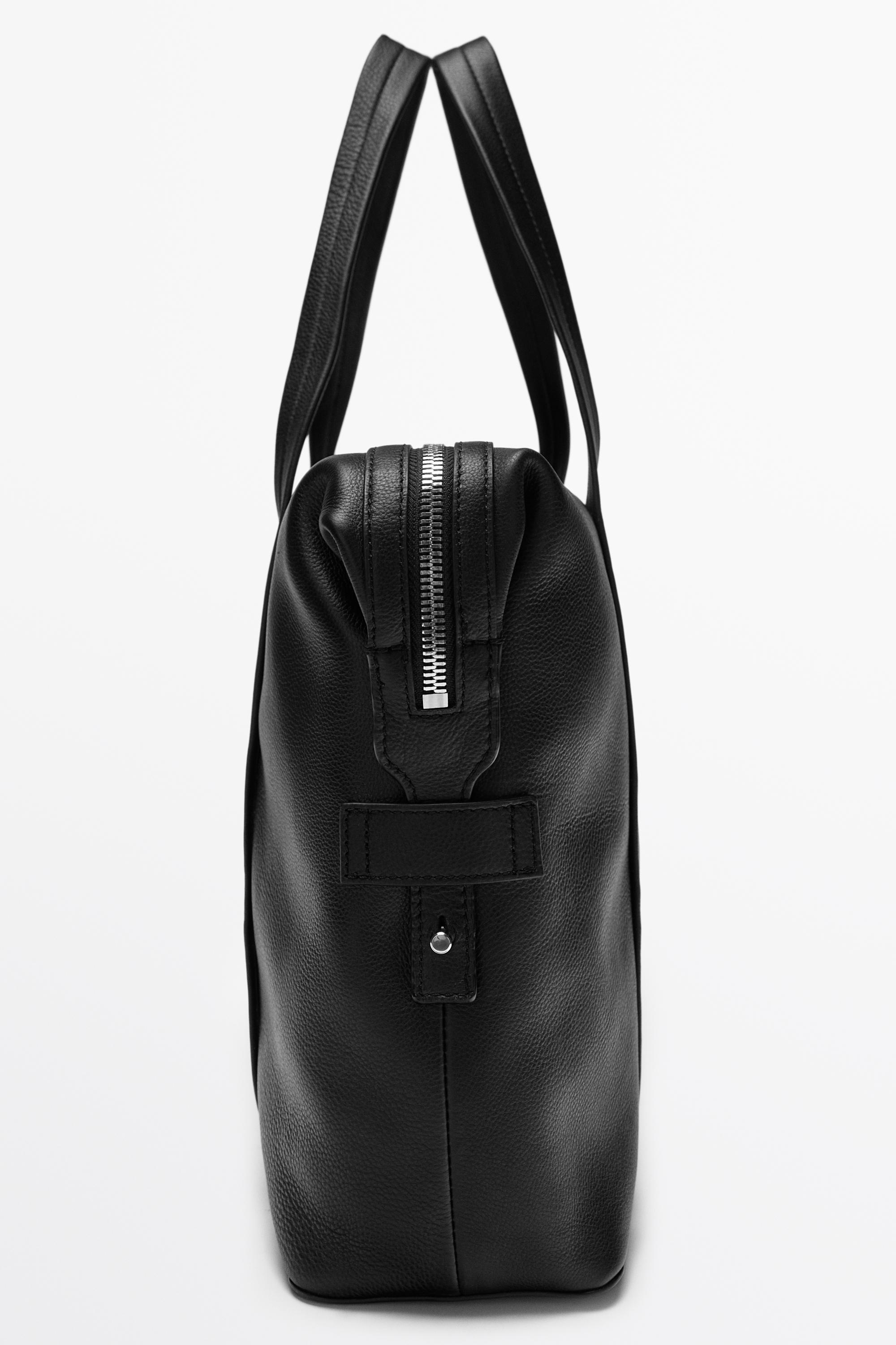 Nappa leather carry-on bag — BLACK