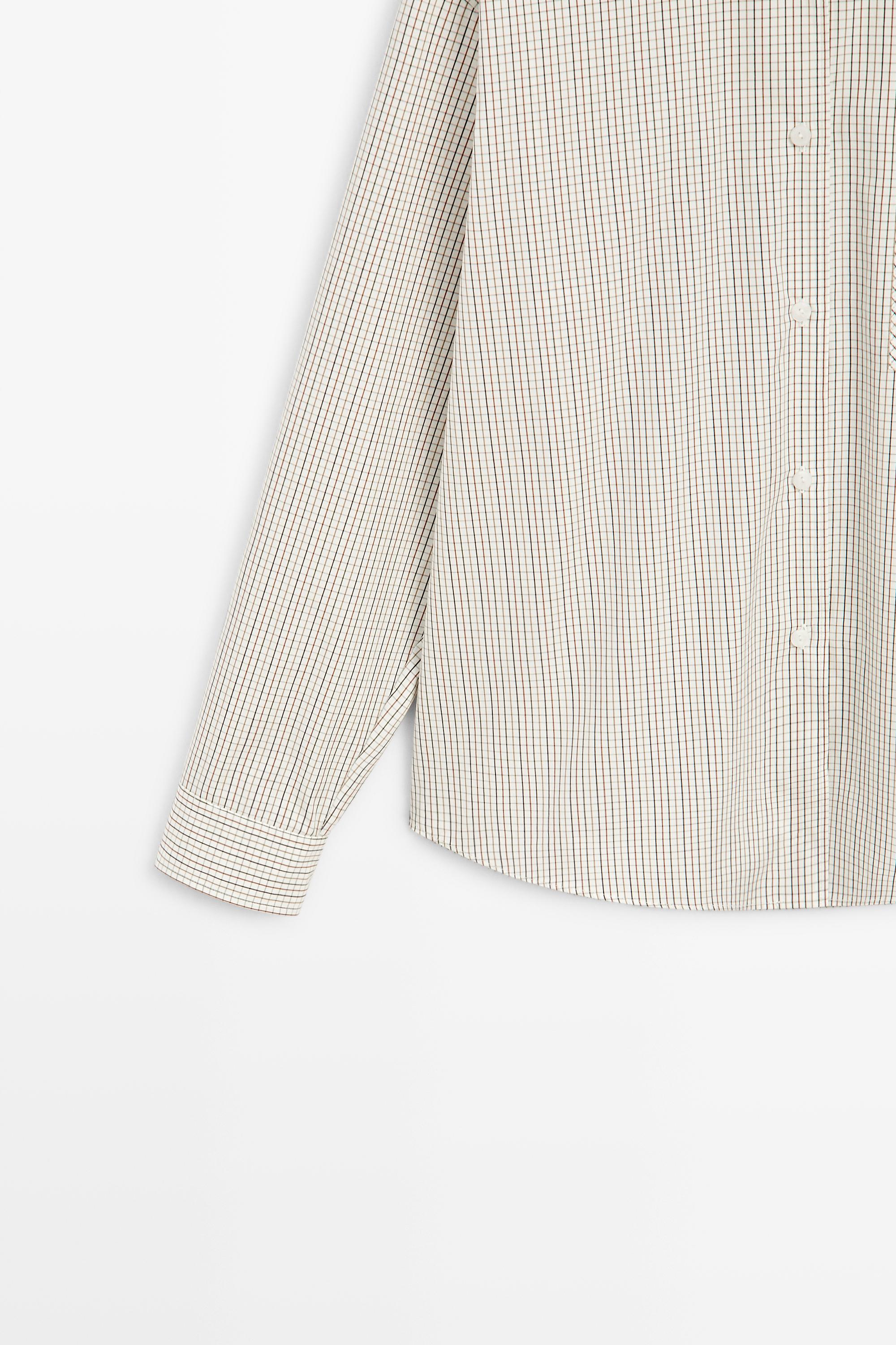 100% Cotton Check Shirt — WHITE