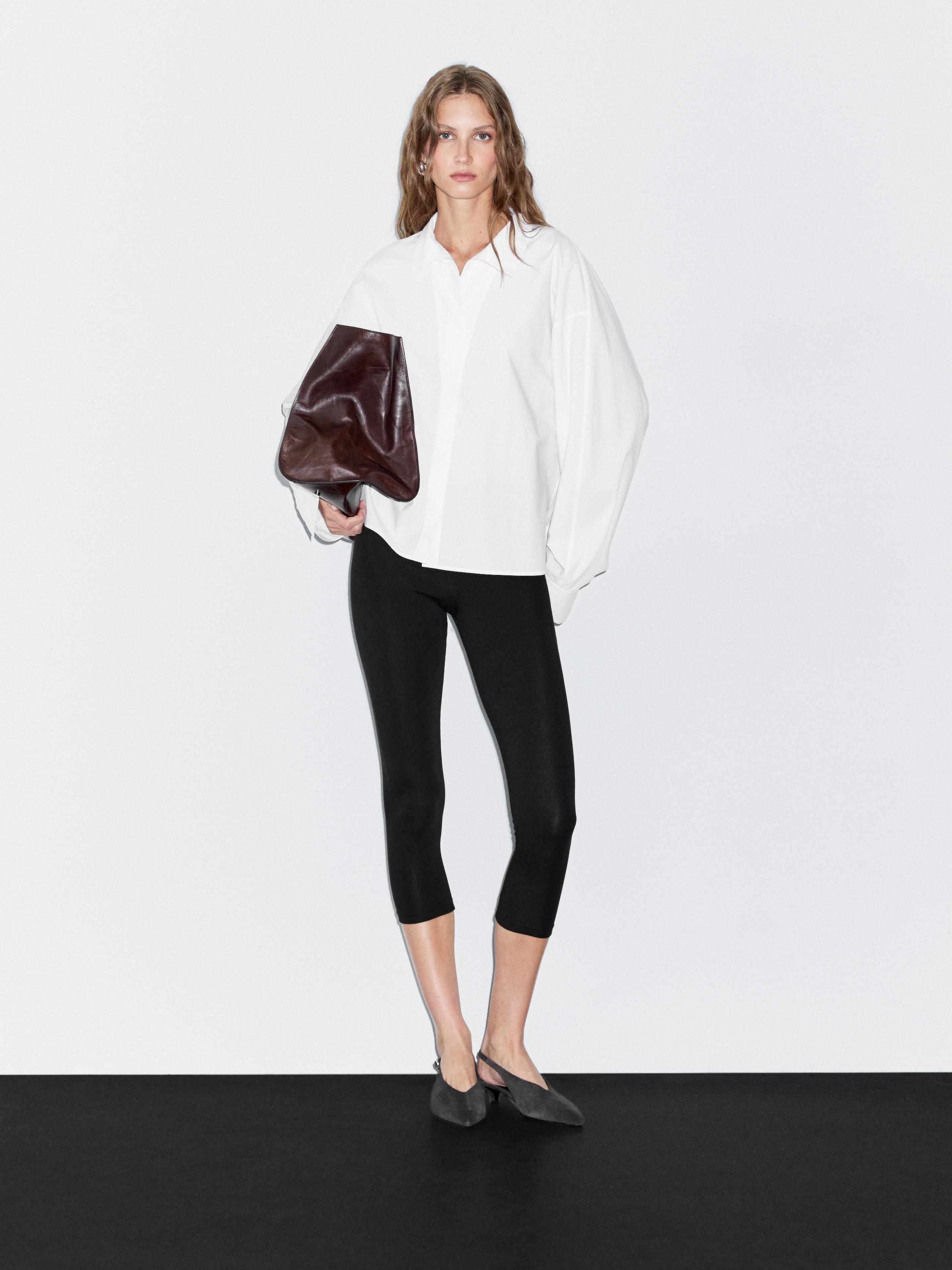 Loose-fitting 100% cotton poplin shirt