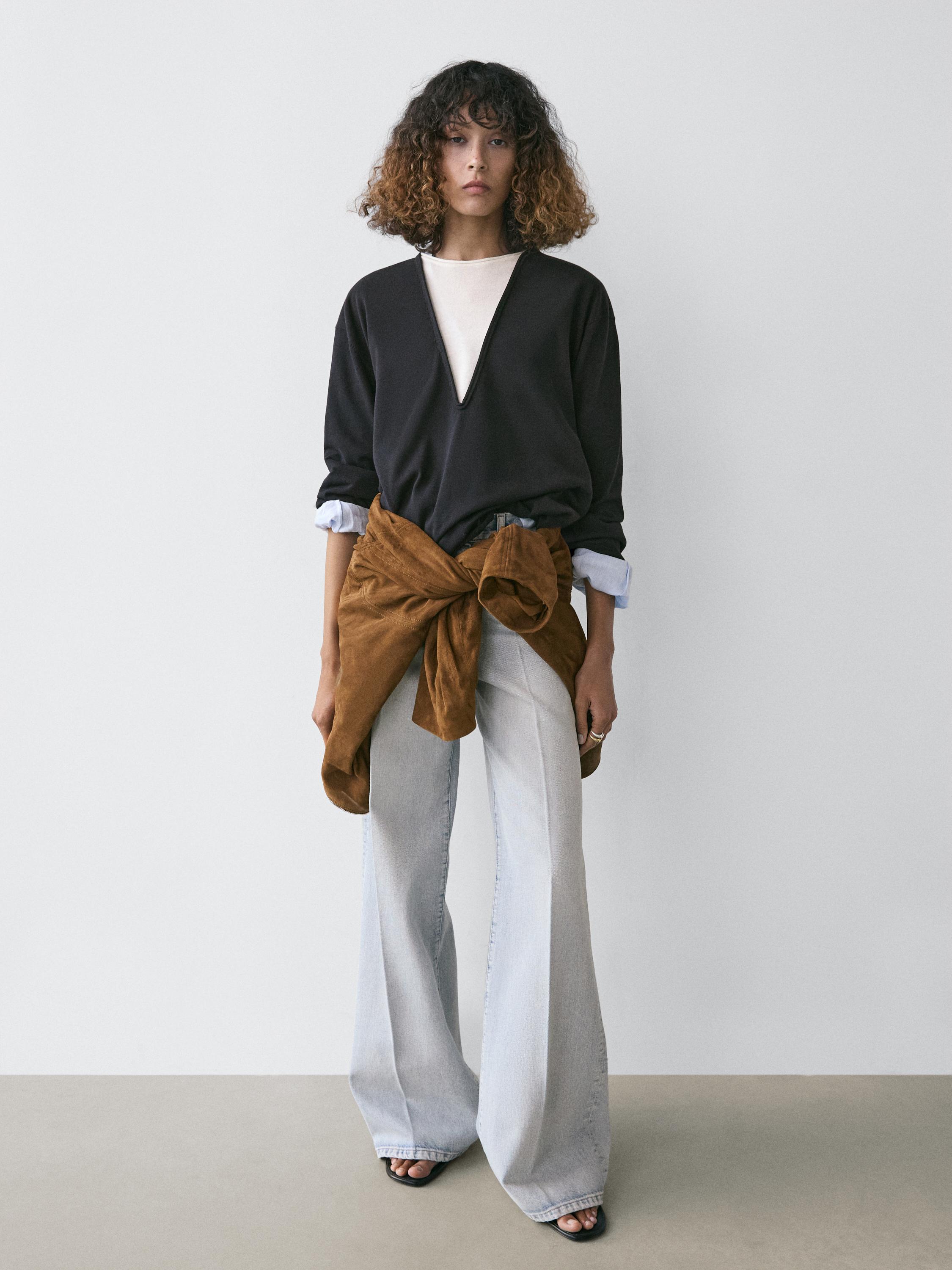 Short suede leather bomber jacket — BROWN