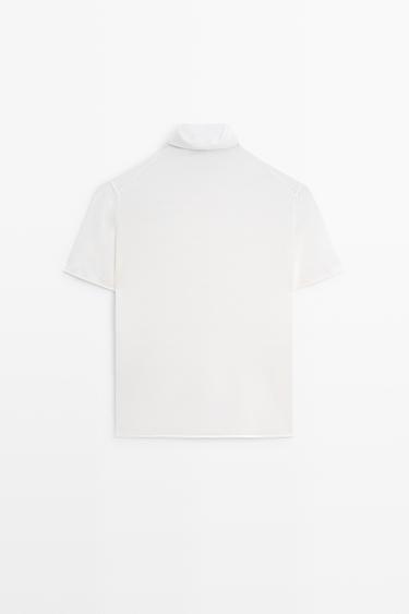 Short sleeve turtleneck knit sweater — CREAM 6
