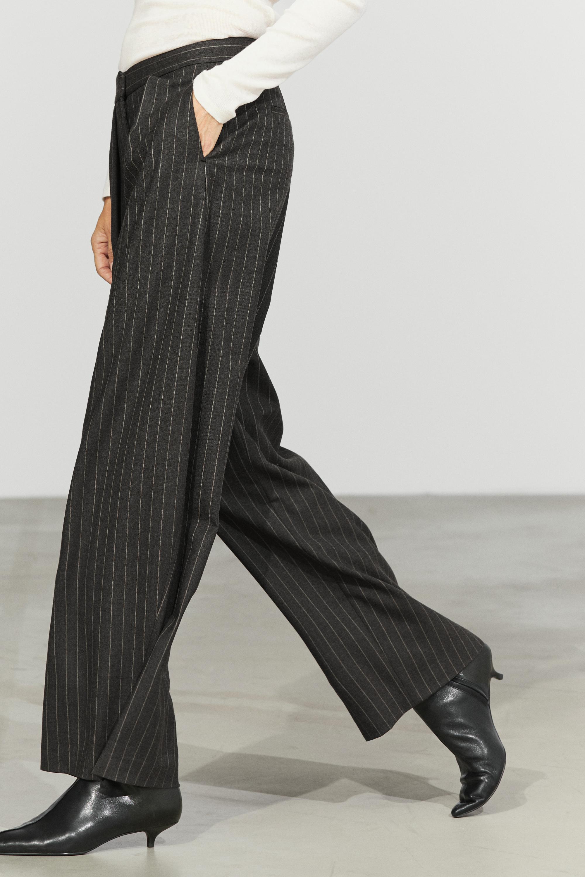 Wool blend striped wide-leg pants - thumbnail 5