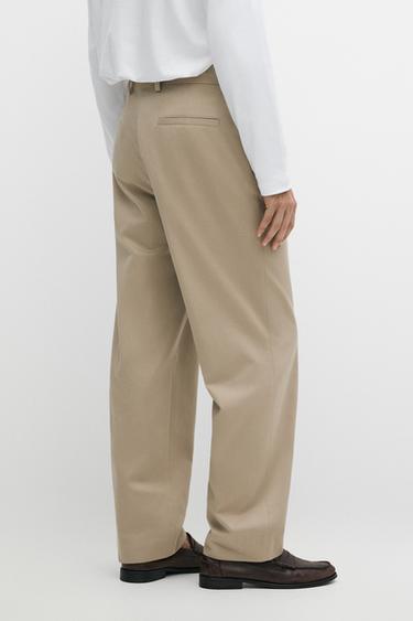 100% cotton wide-leg pants — KHAKI 5