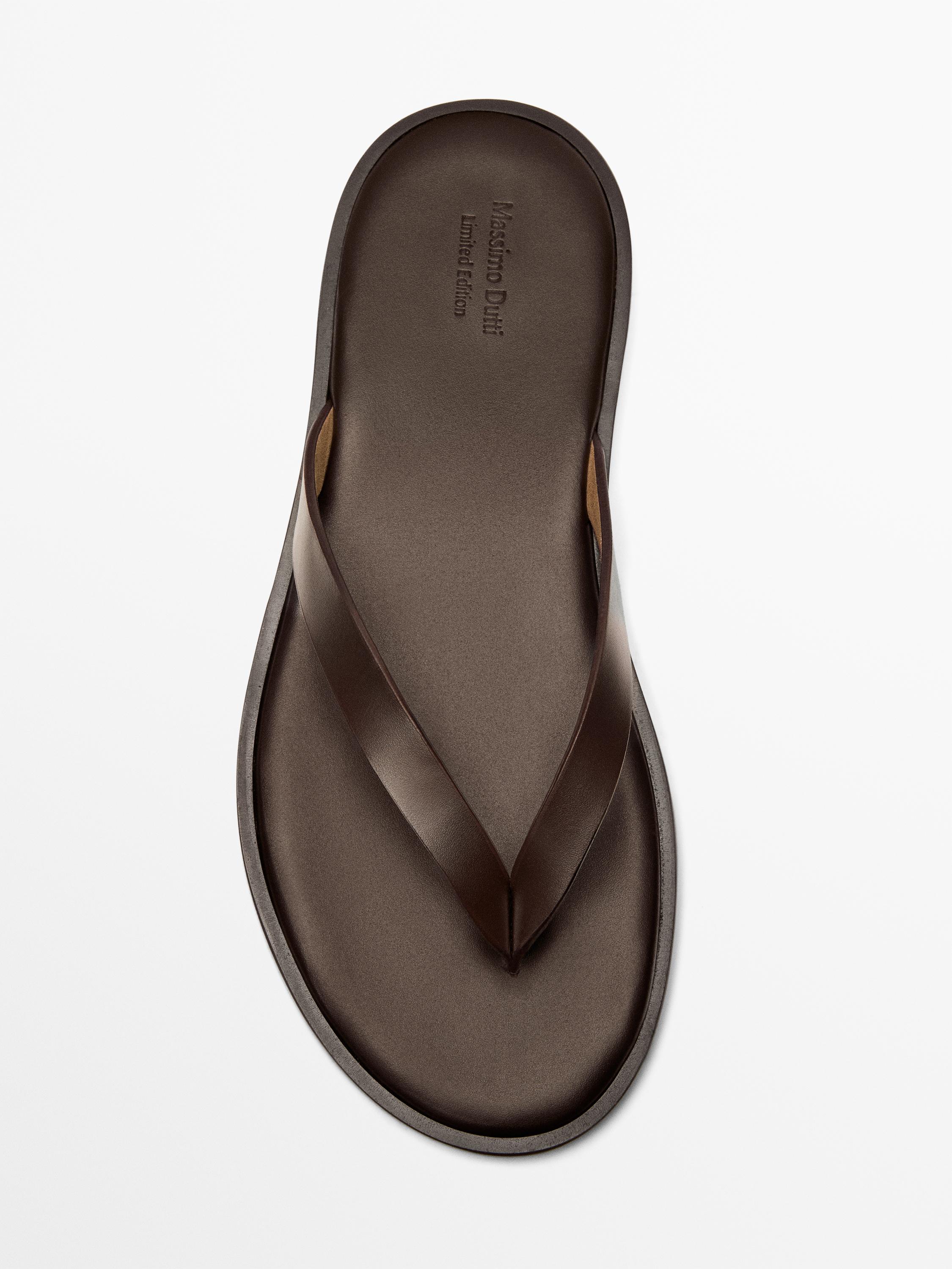 Nappa sandals with toe divider - Limited Edition — BROWN