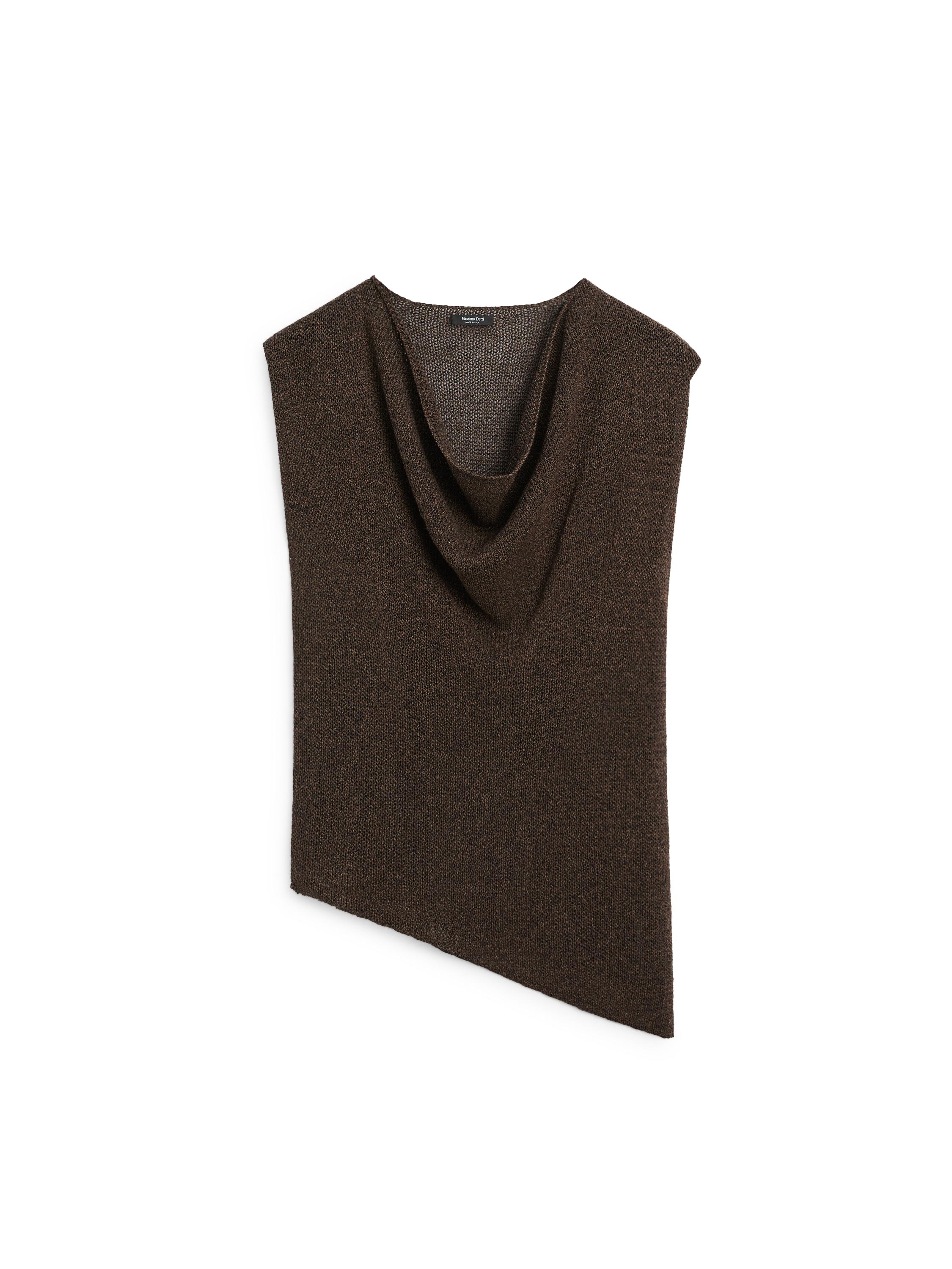 Asymmetric cowl neck top — Chocolate
