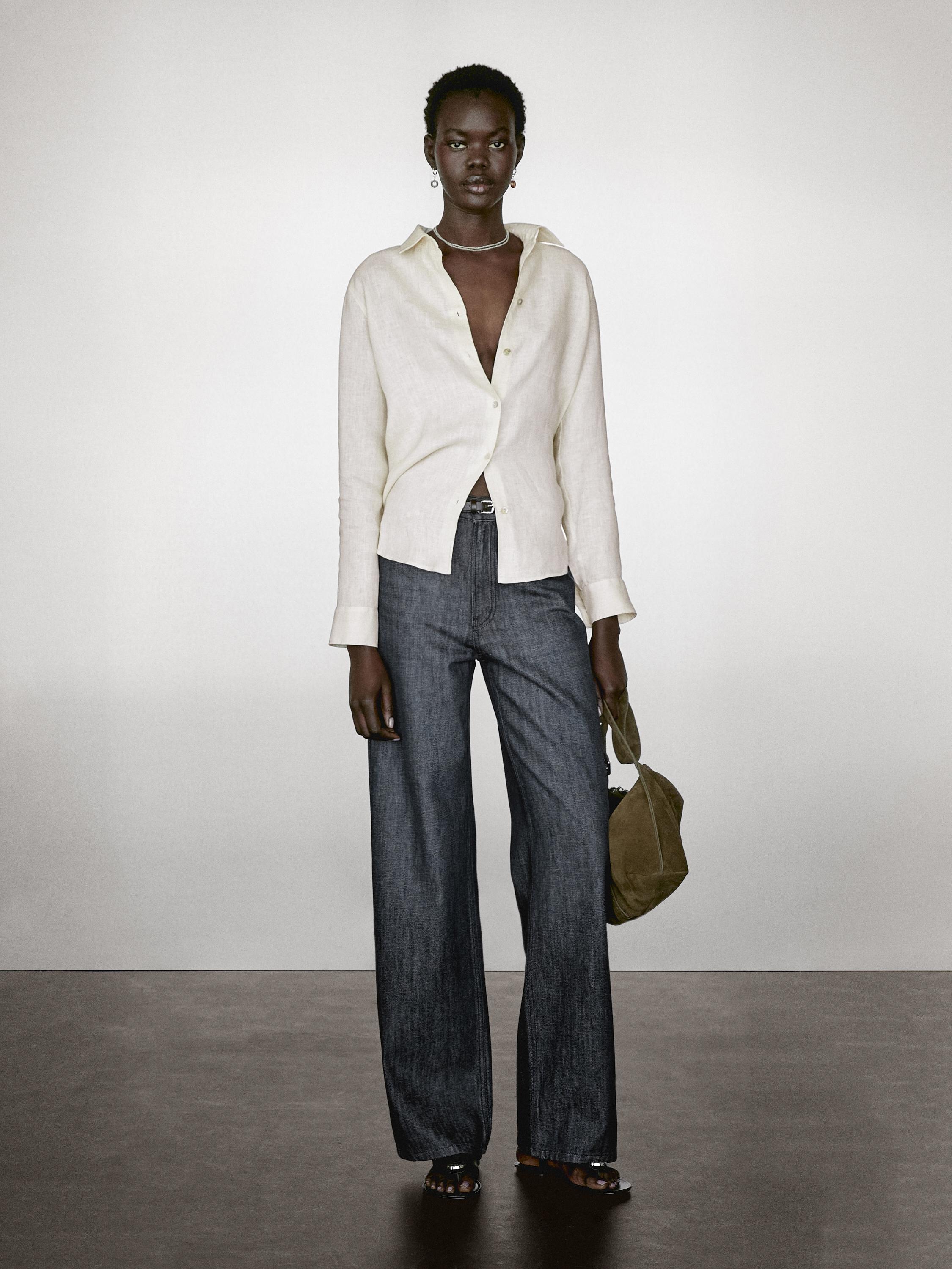 Flowing 100% linen shirt