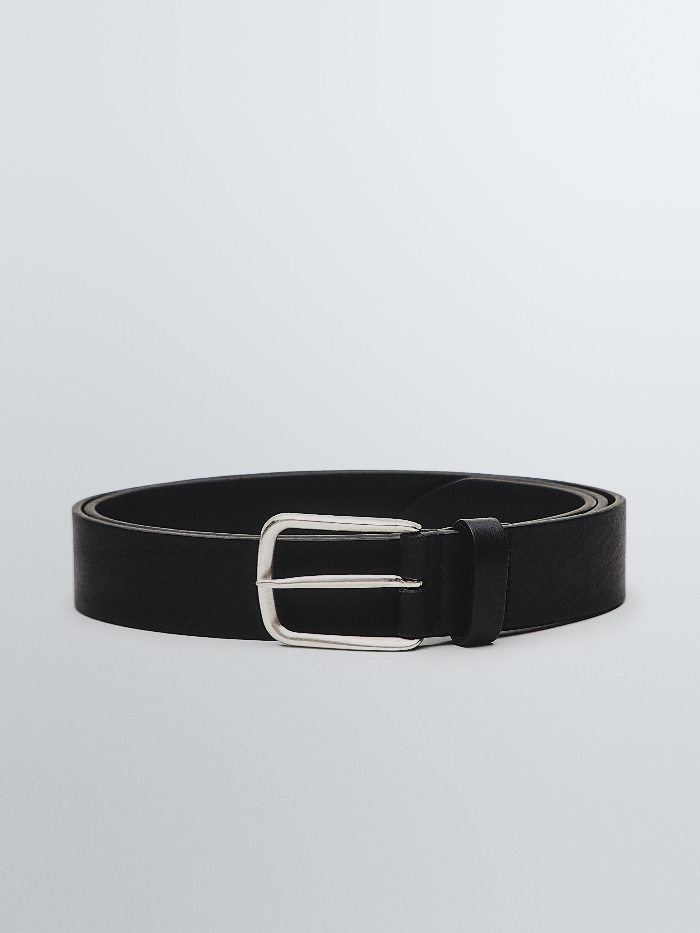 Nappa leather belt — BLACK