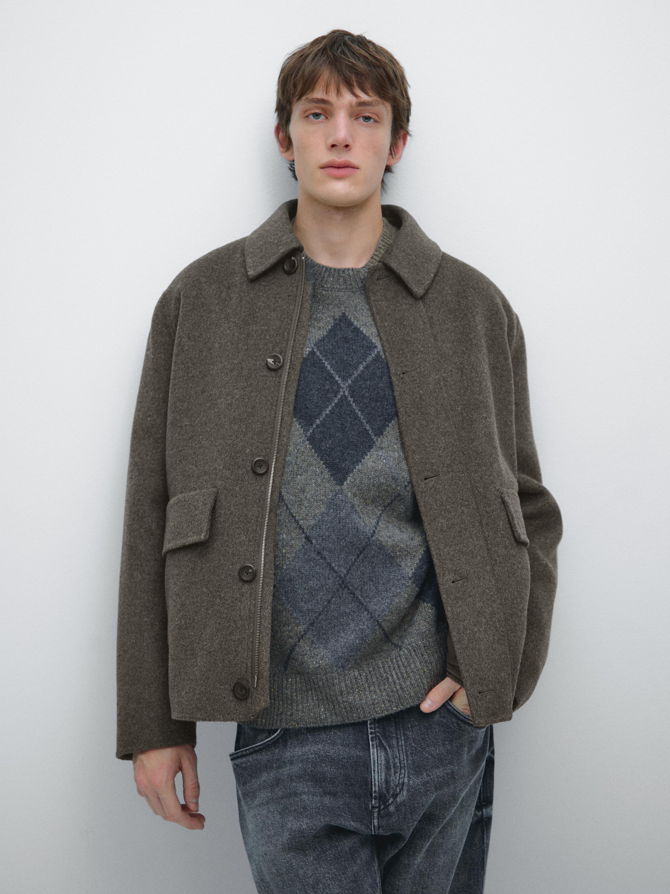 Short wool blend coat