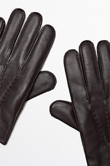 Nappa leather gloves — BROWN 4