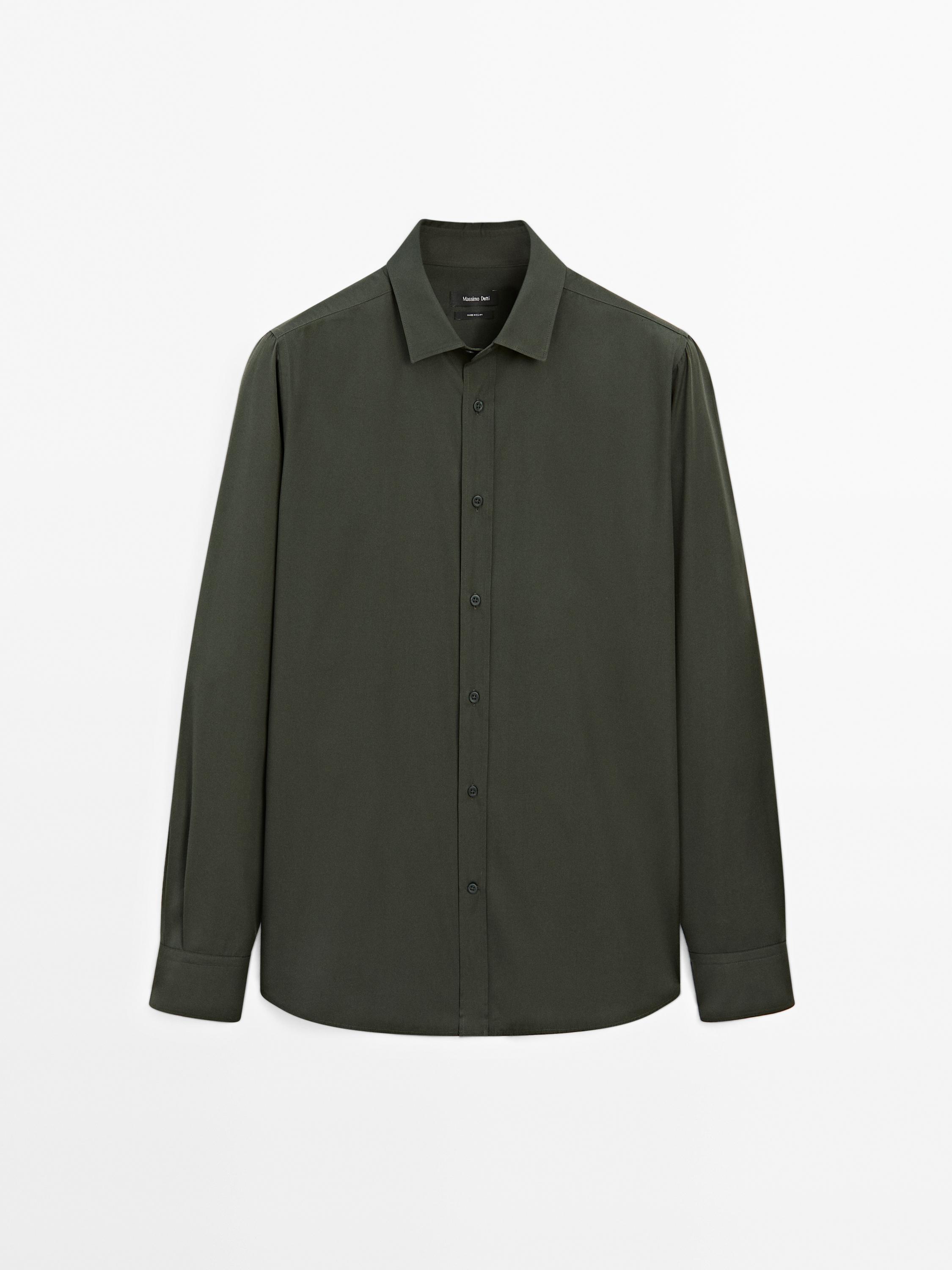 Regular fit cotton poplin shirt