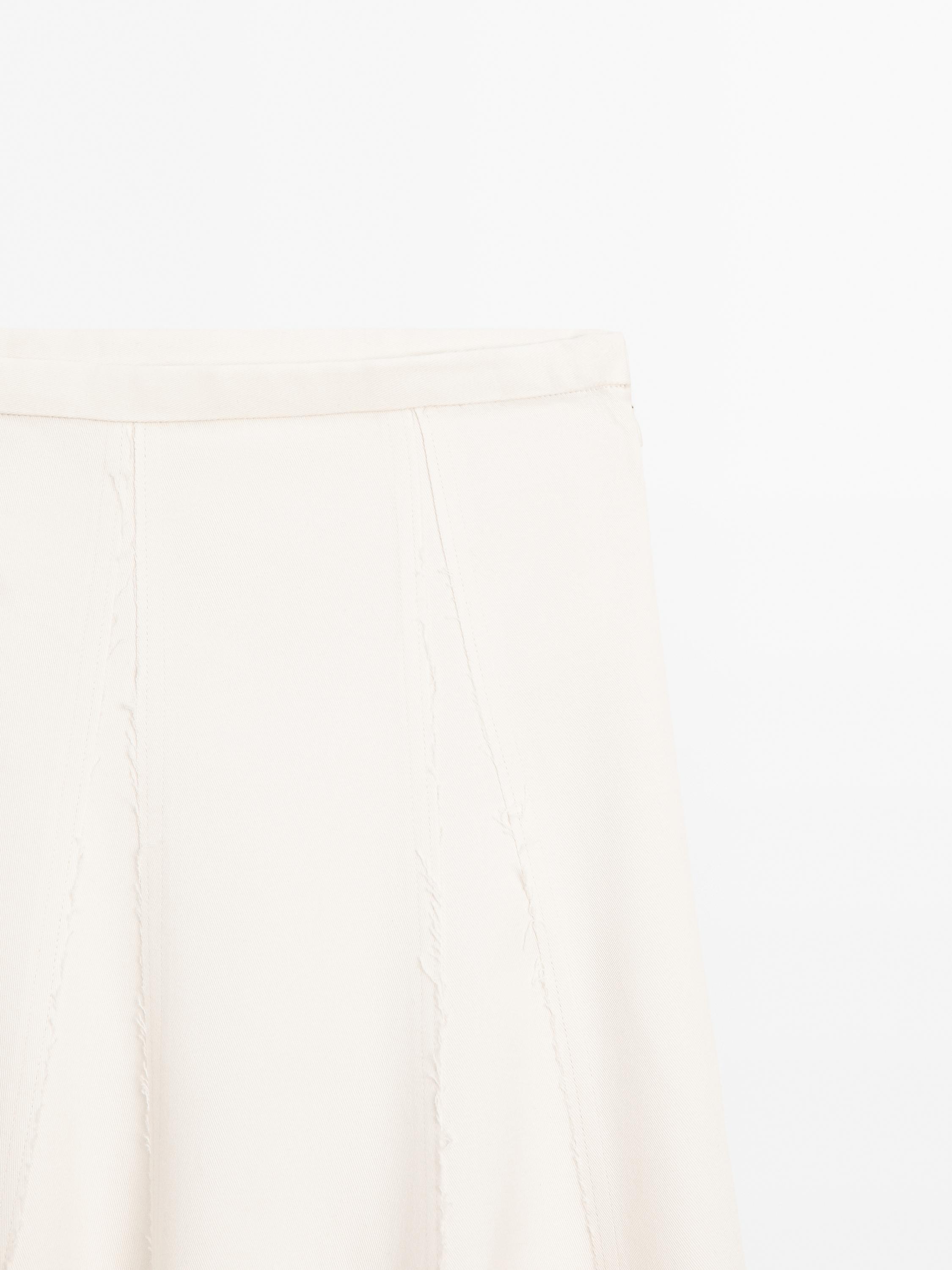 Flounce midi skirt with contrasting detail