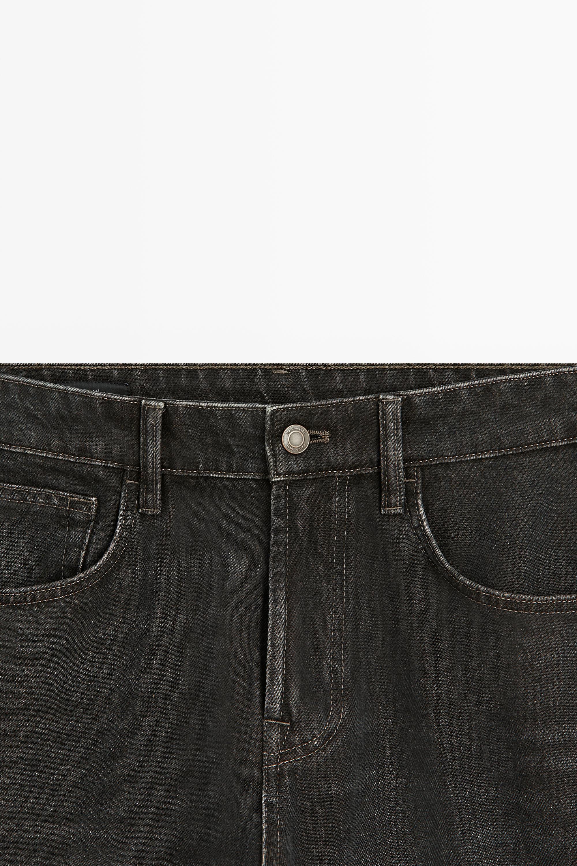 Stonewashed tapered-fit jeans — GREY
