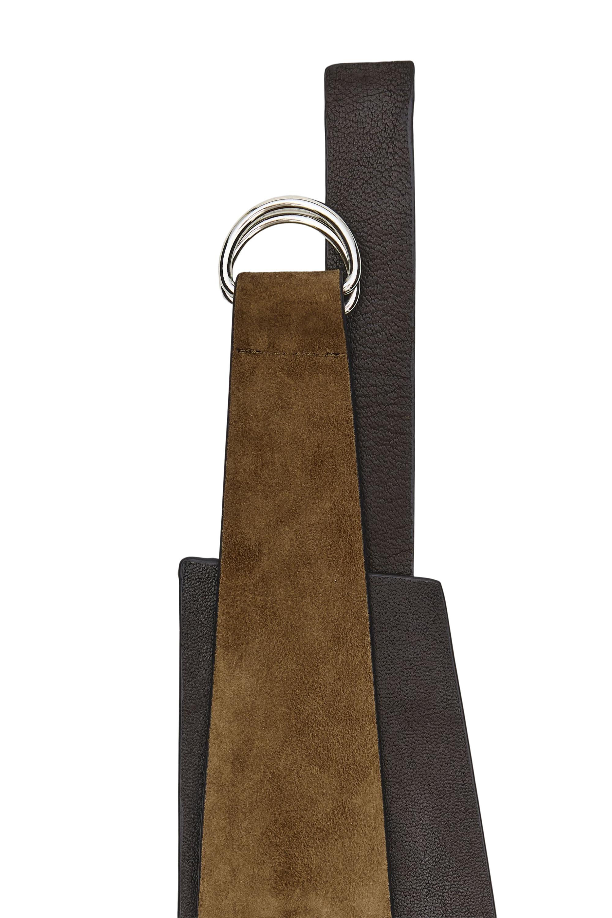 Split leather sash belt — SAND