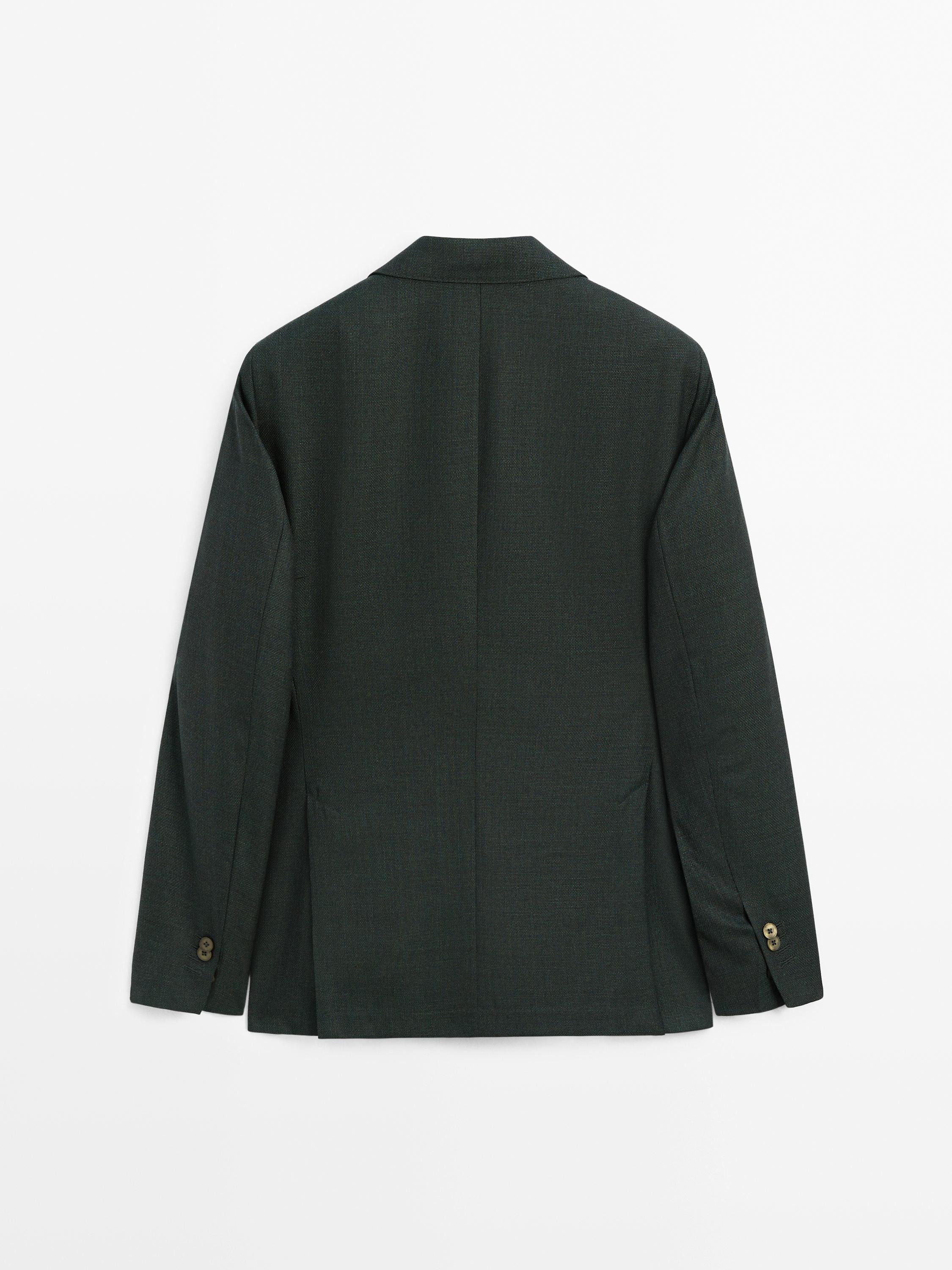 100% wool textured blazer