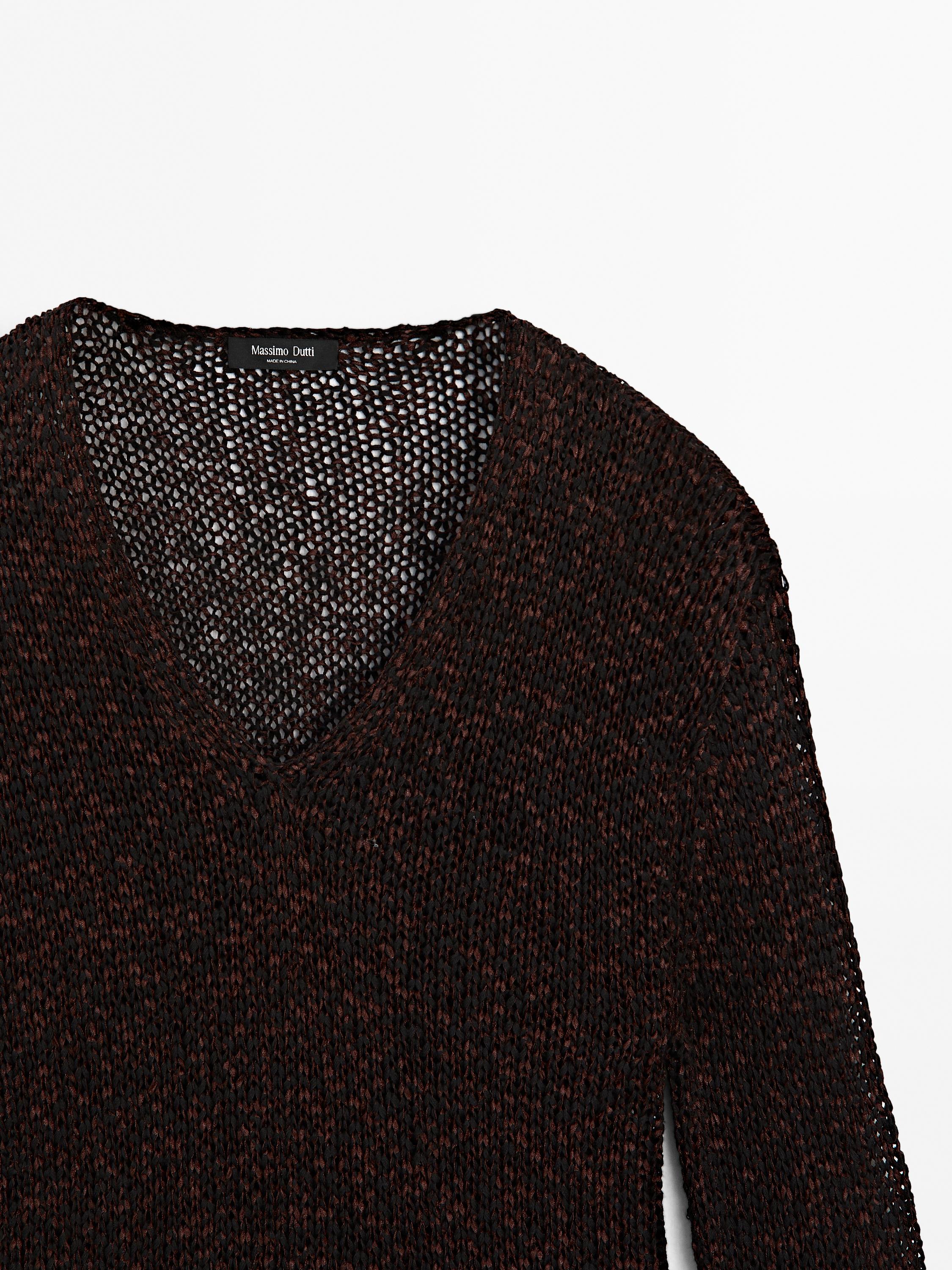 Pull coton en maille moulinée