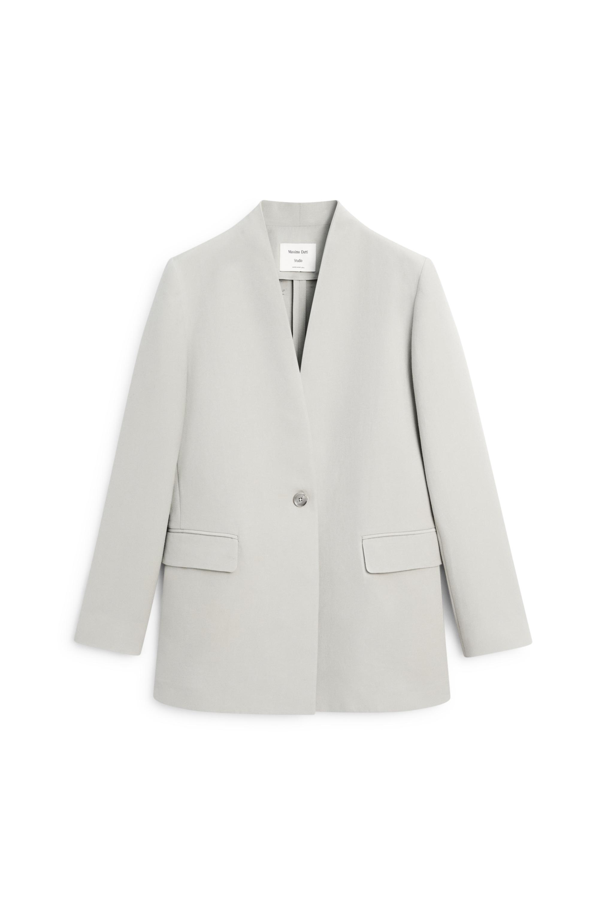 Suit blazer with button detail - STUDIO — GREY MARL
