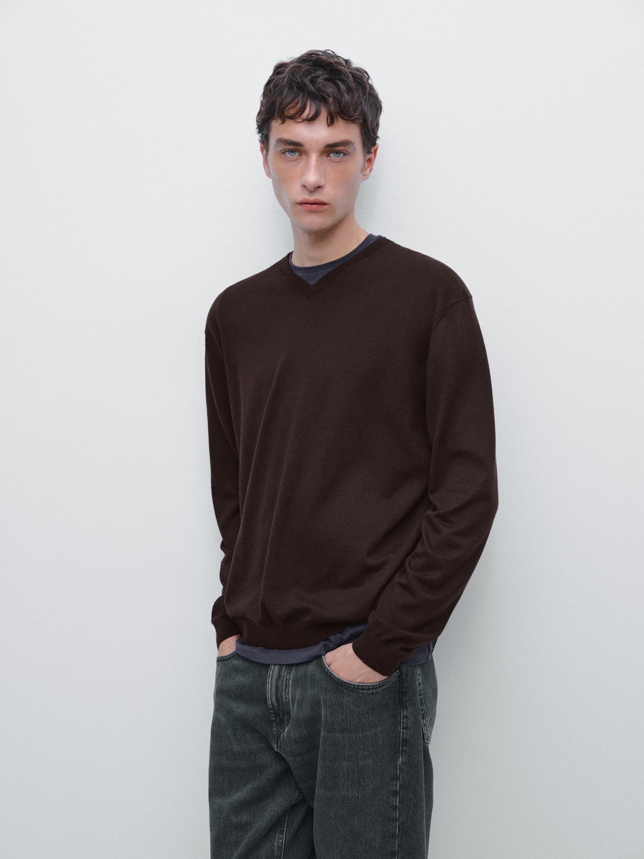 Knit wool blend sweater