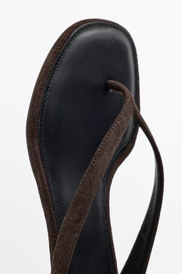Mid-heel toe sandal — BROWN 5