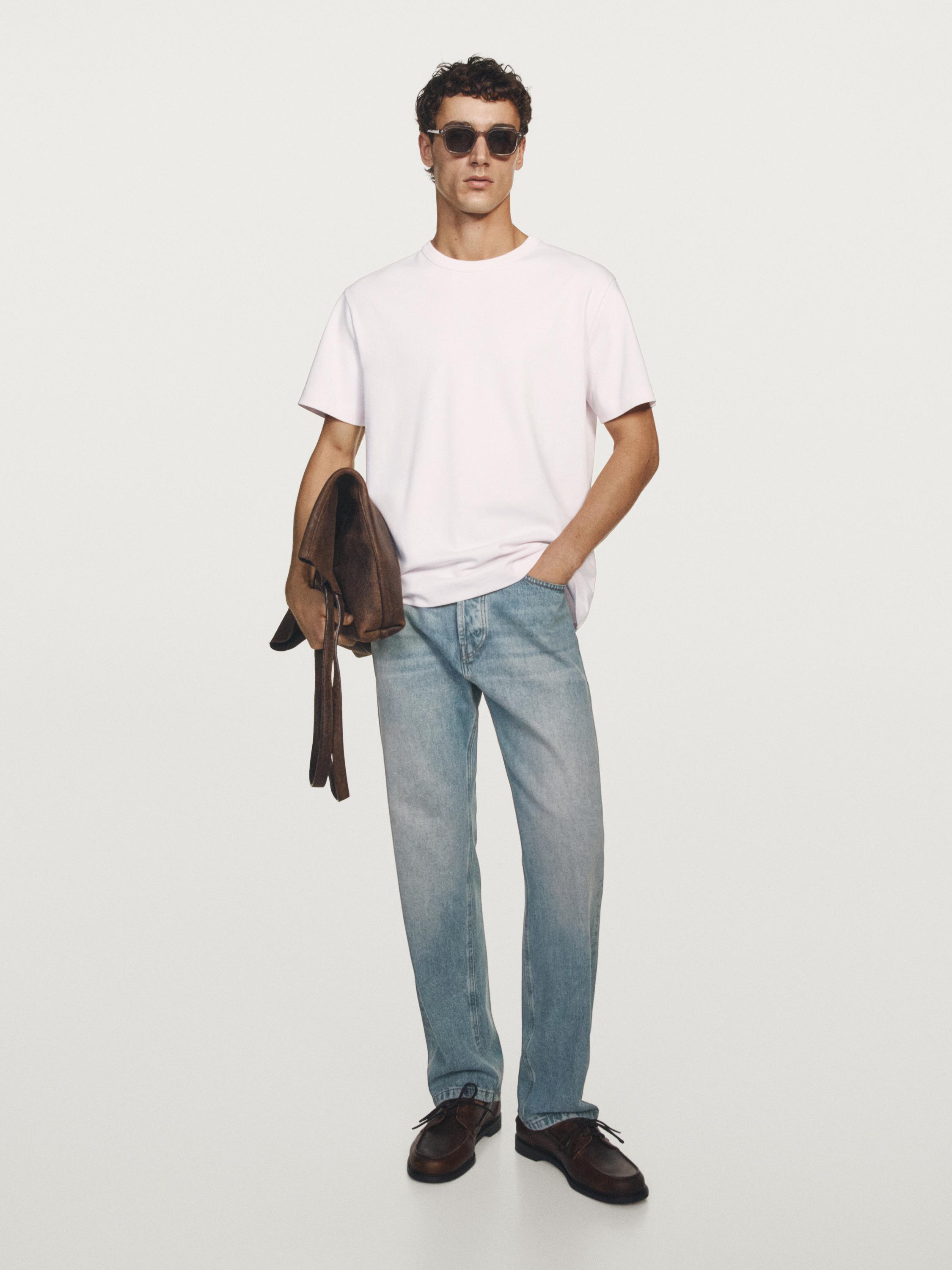 100% cotton short-sleeve T-shirt — PINK MARL