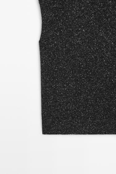 Wool-silk blend knit turtleneck vest — CHARCOAL 7