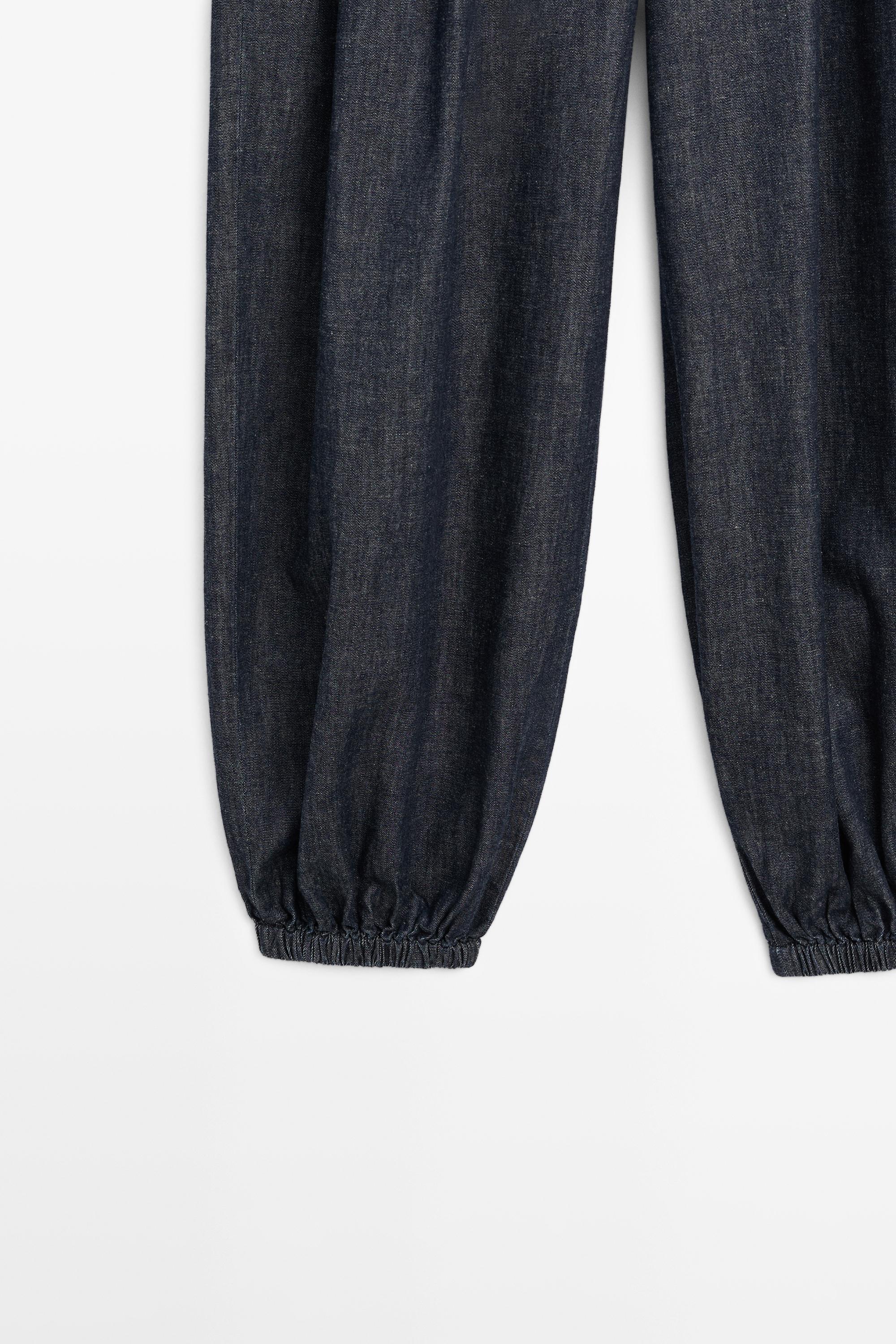 Balloon fit denim — DARK BLUE
