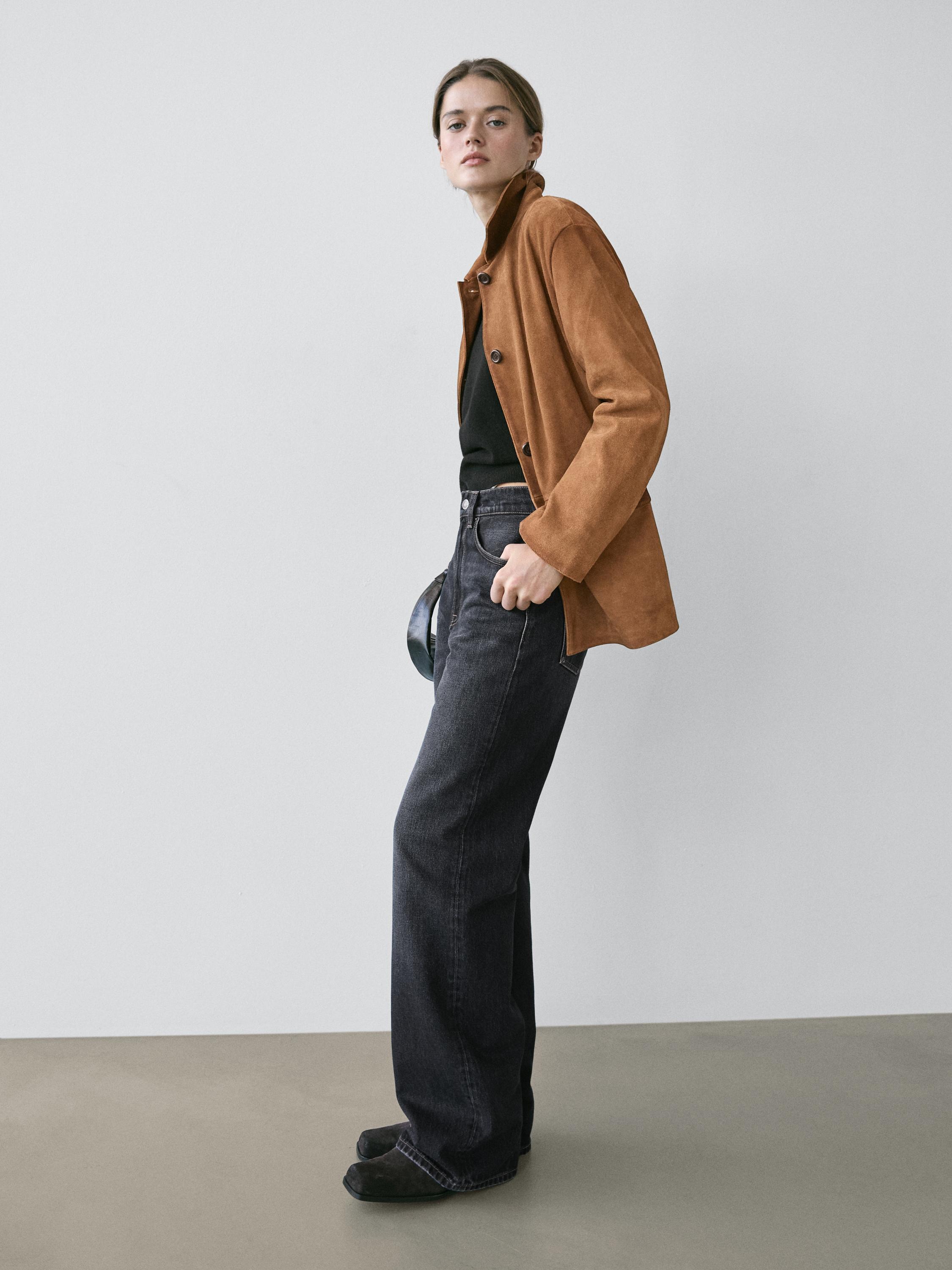 High-waist wide-leg jeans — DARK BLUE