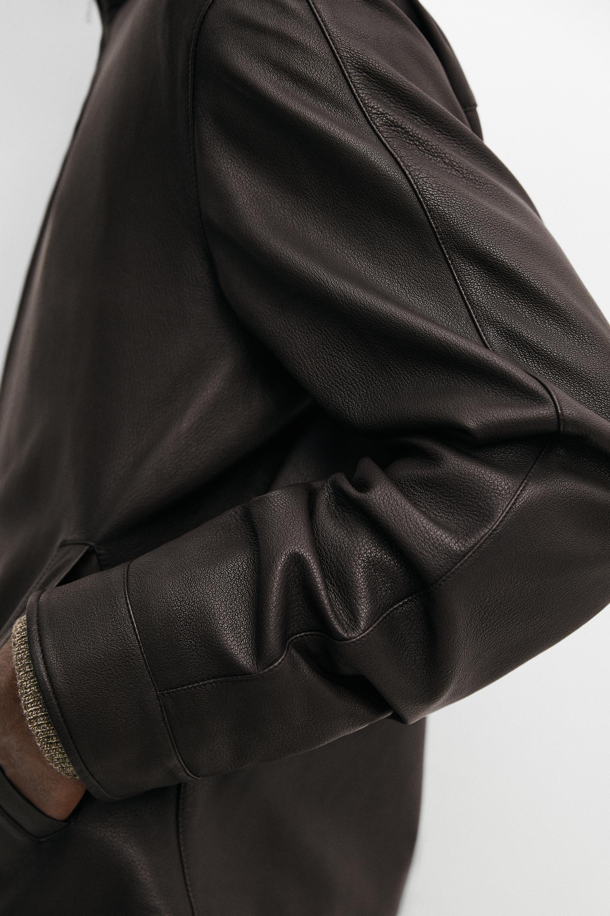 Nappa leather jacket — BROWN