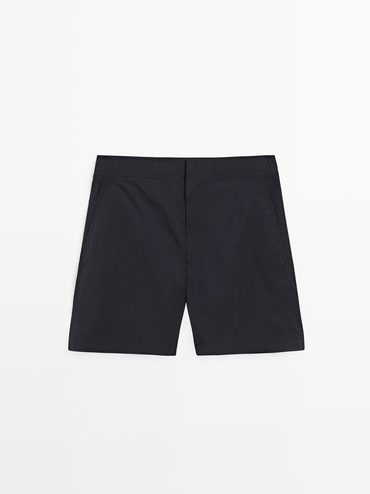 Bañador Liso Detalle Cintura - Azul Marino - M - Massimo Dutti - Hombre