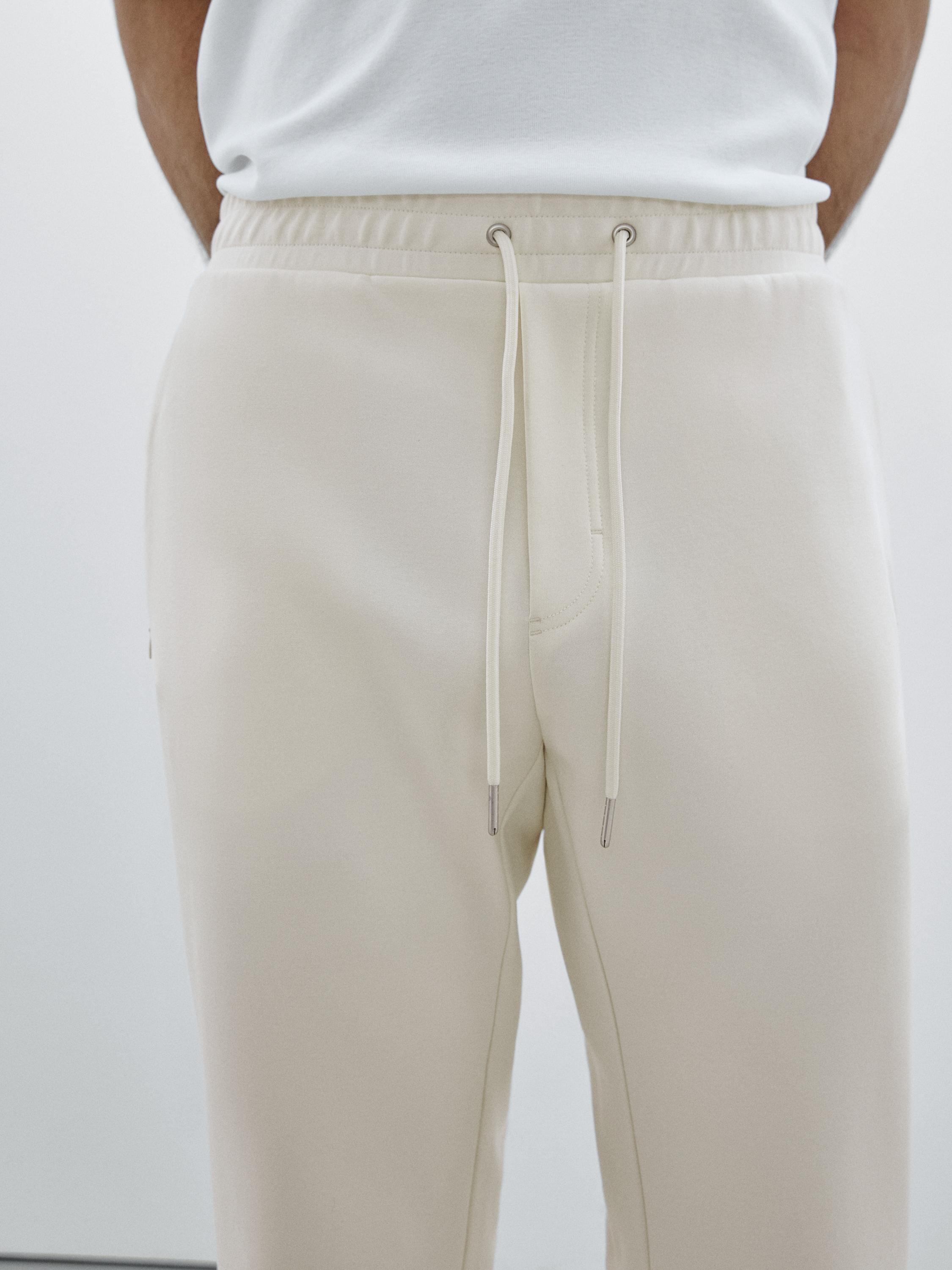 Cotton blend jogger fit trousers