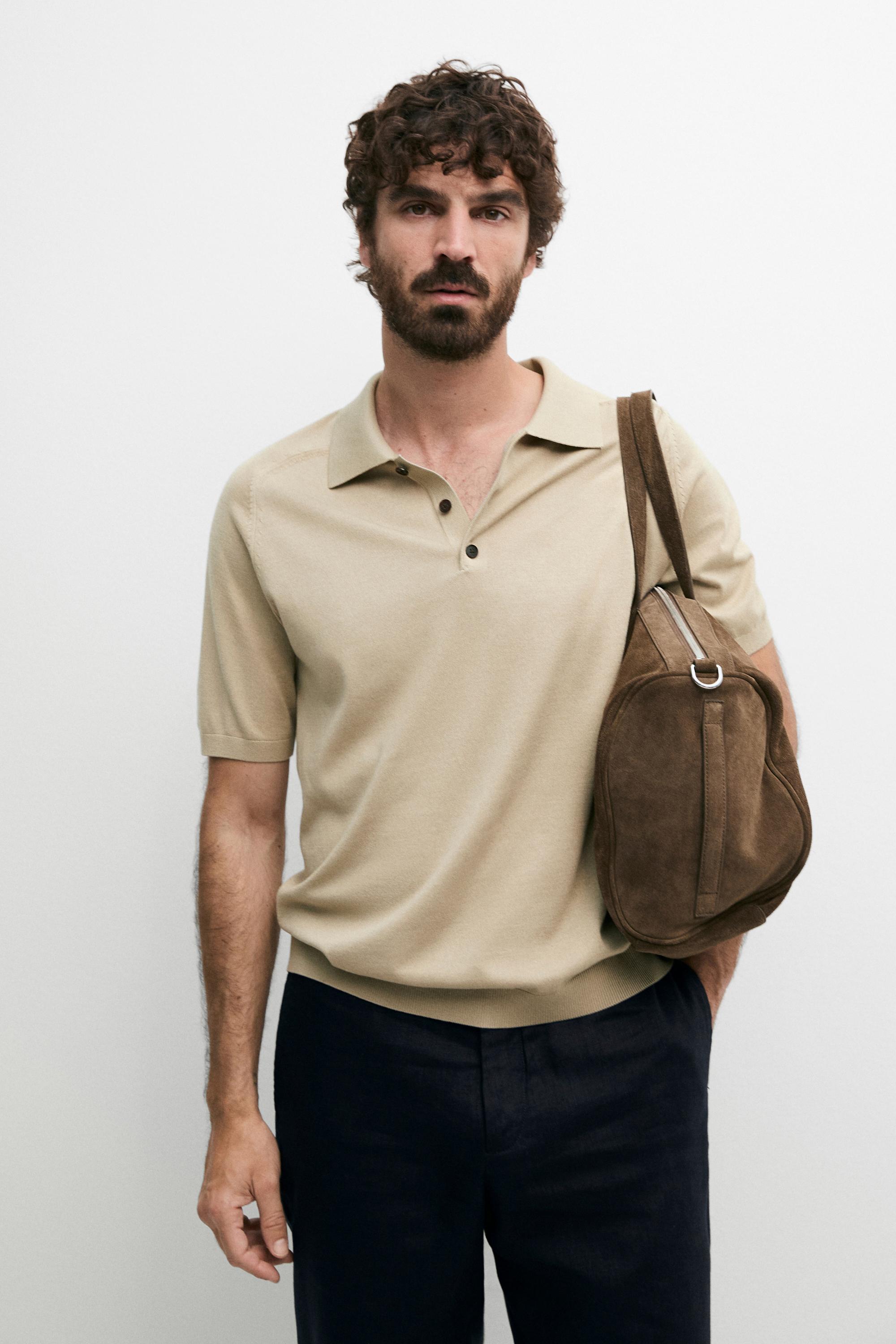 Pull polo en maille fluide de coton