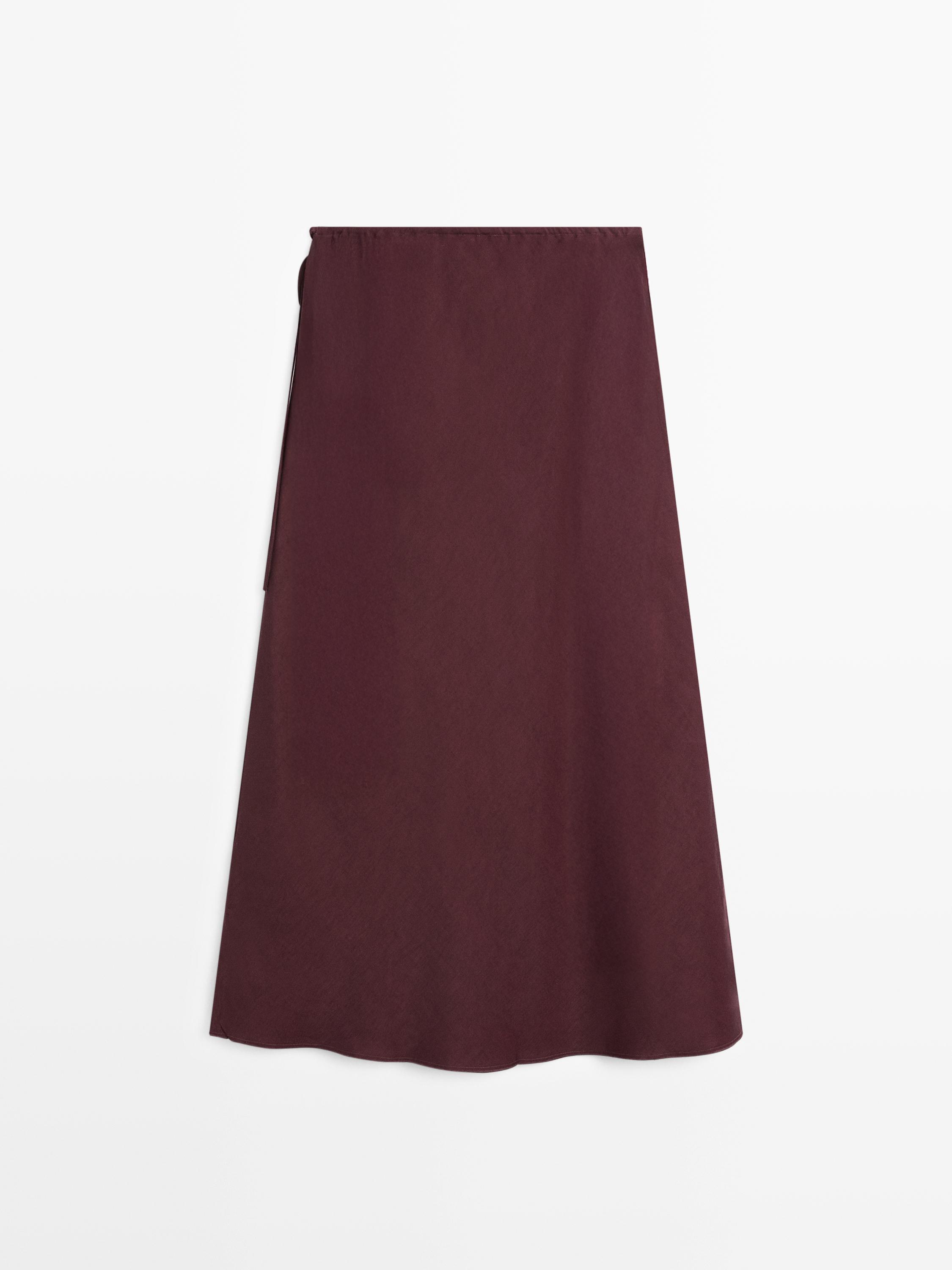 Pareo midi skirt — MAROON
