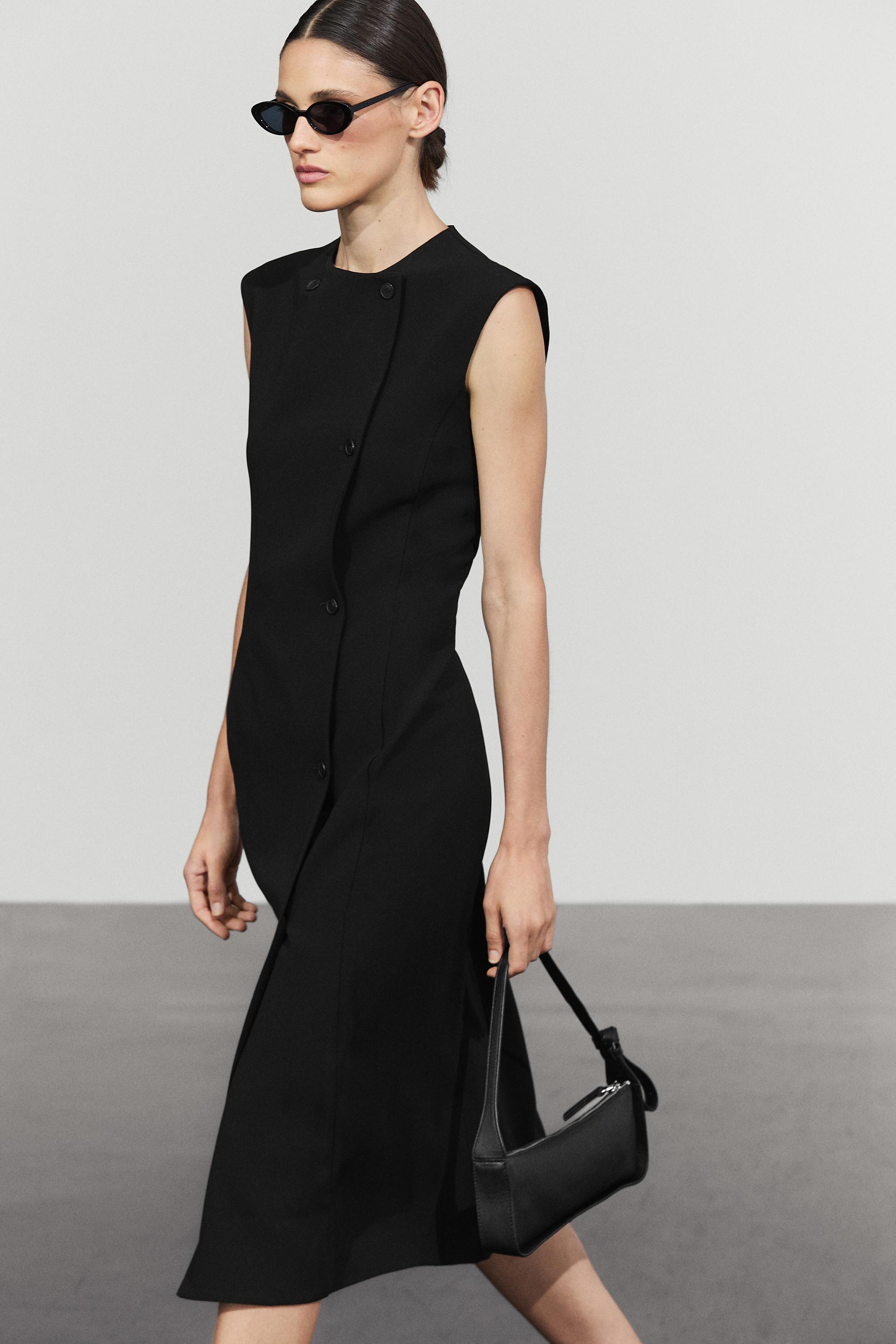 Buttoned midi dress
