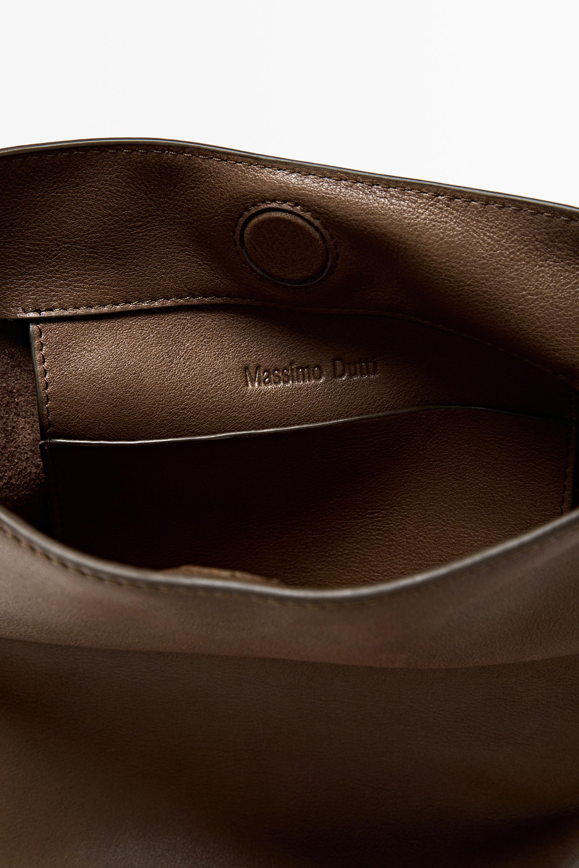 Nappa leather mini bucket bag — LEATHER