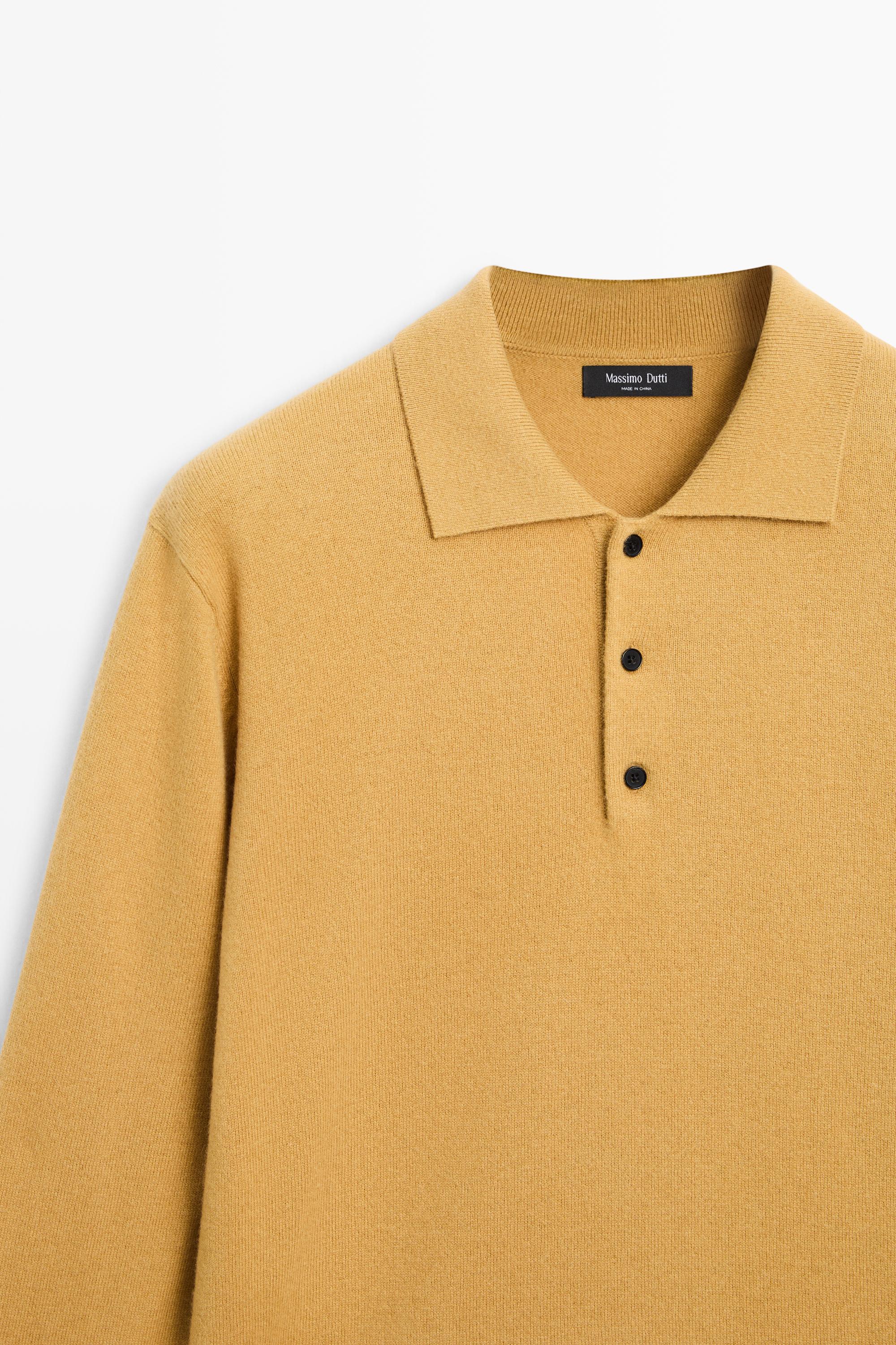 Wool cashmere blend polo sweater - thumbnail 10