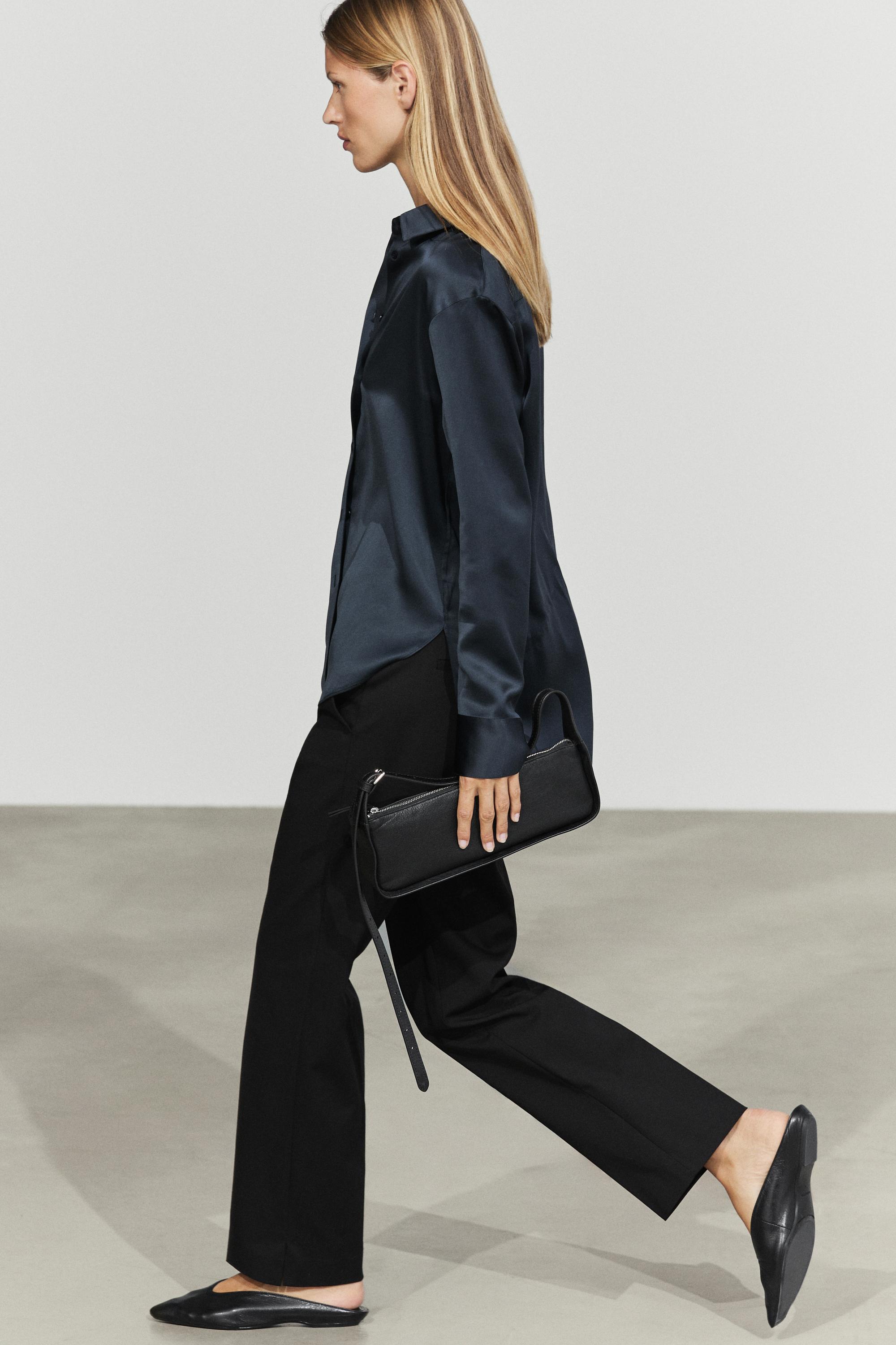 Flowing satin shirt