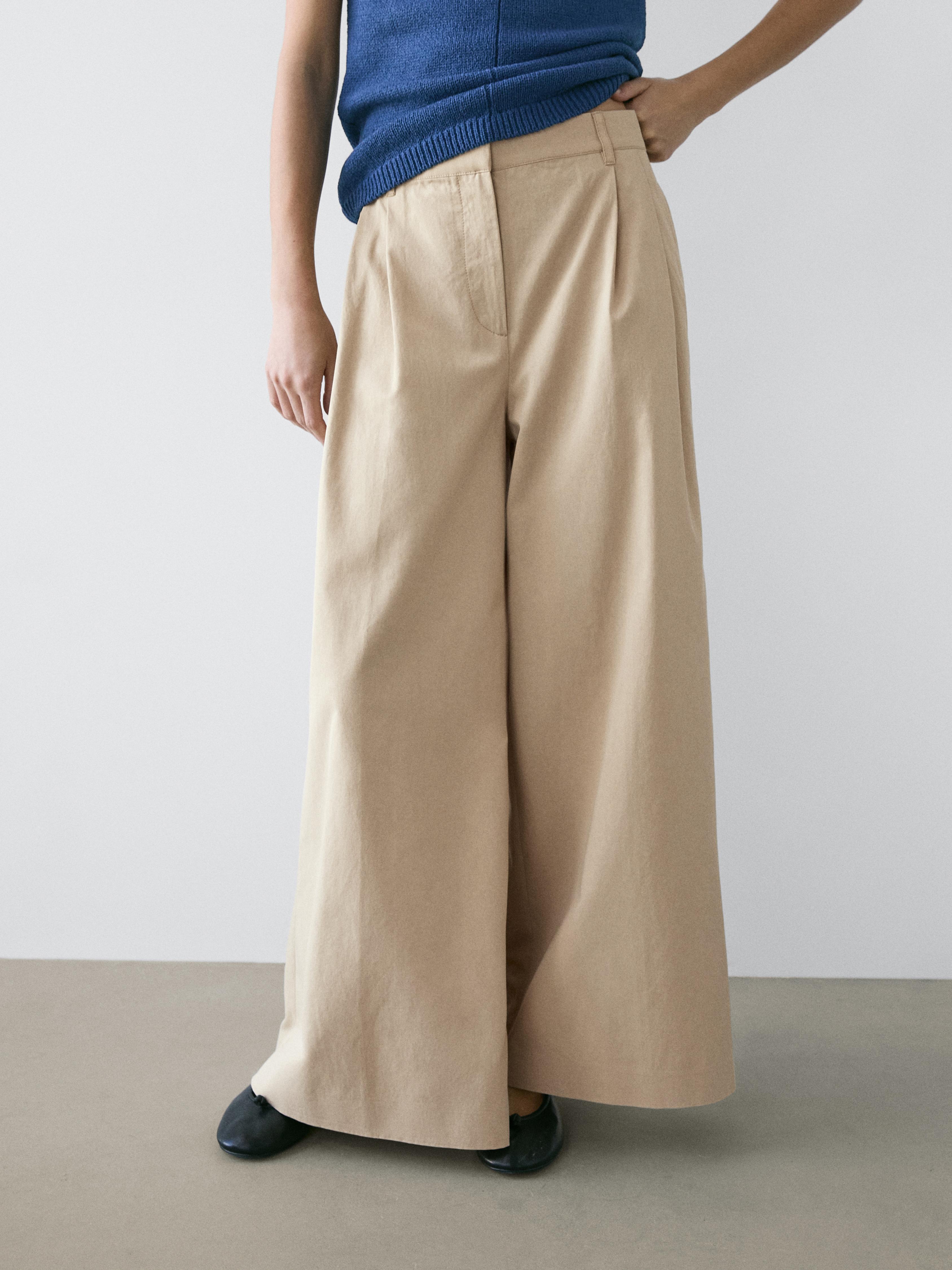 Calças fluidas cropped