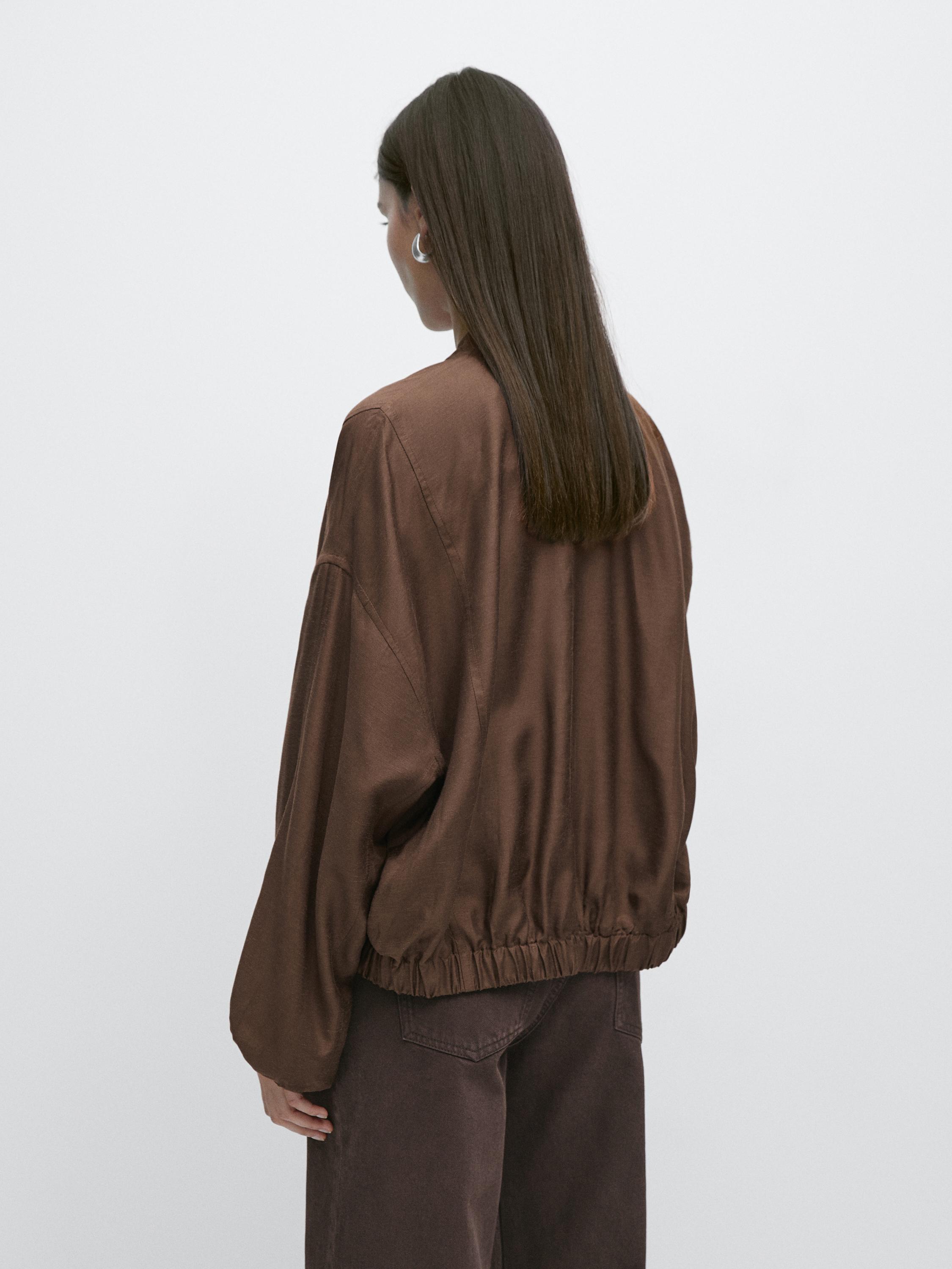 Flowing bomber jacket — BROWN