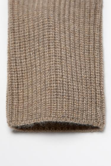 100% Cashmere Knit Mittens — CREAM 4