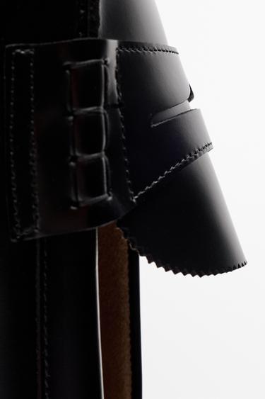 Leather penny loafer — BLACK 5