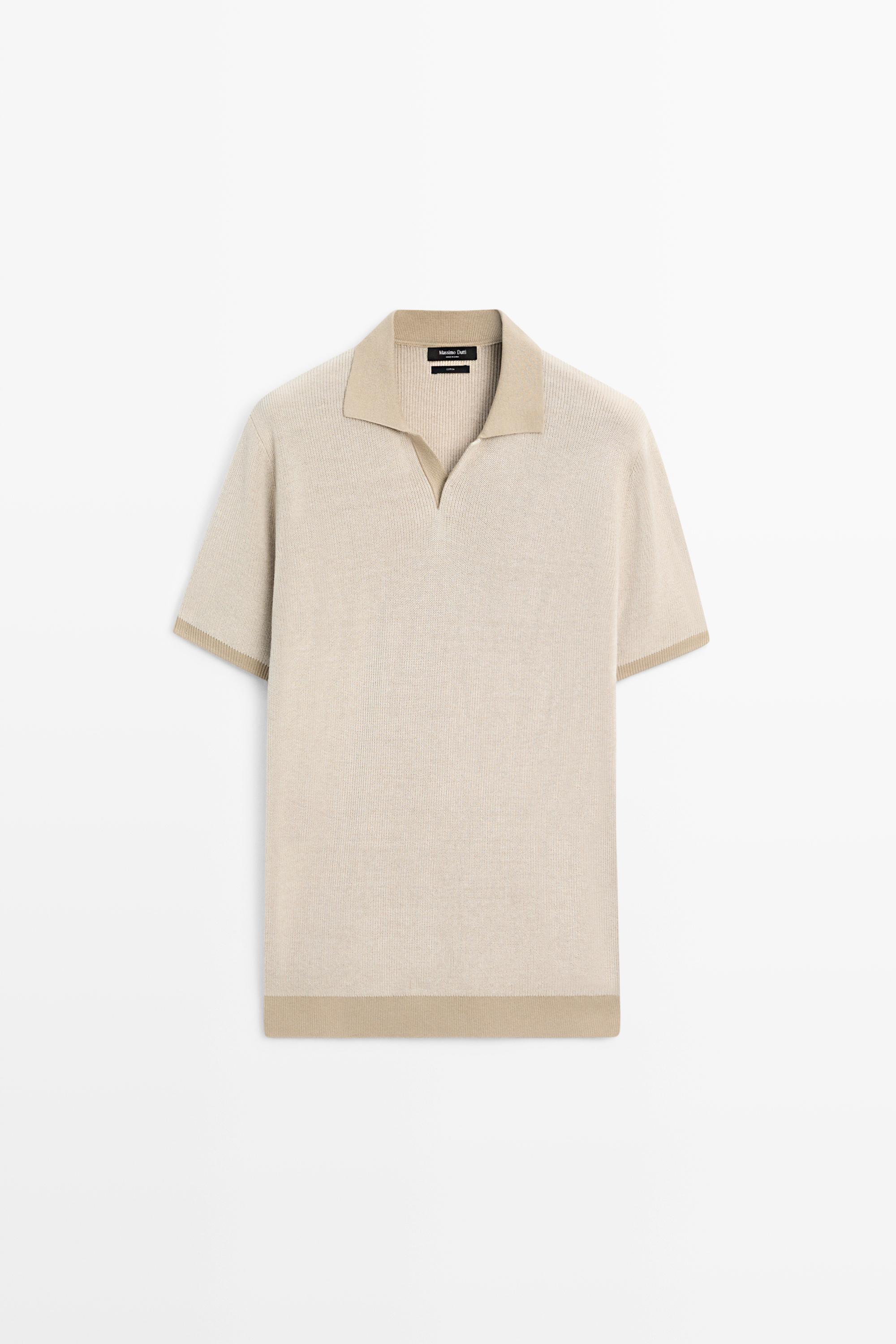 100% Cotton knit polo sweater