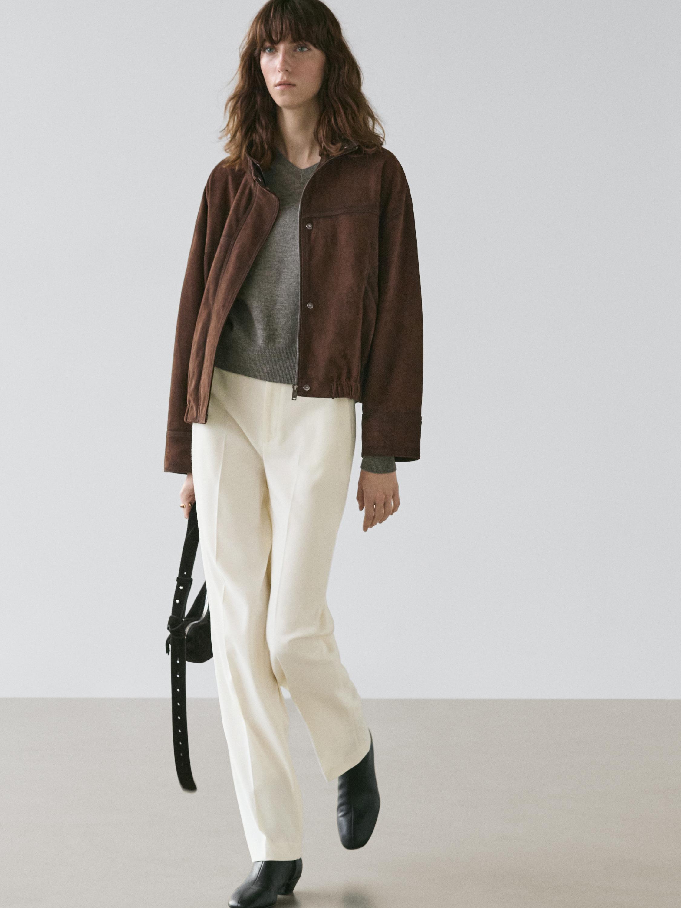 Straight-leg flowing trousers — CREAM