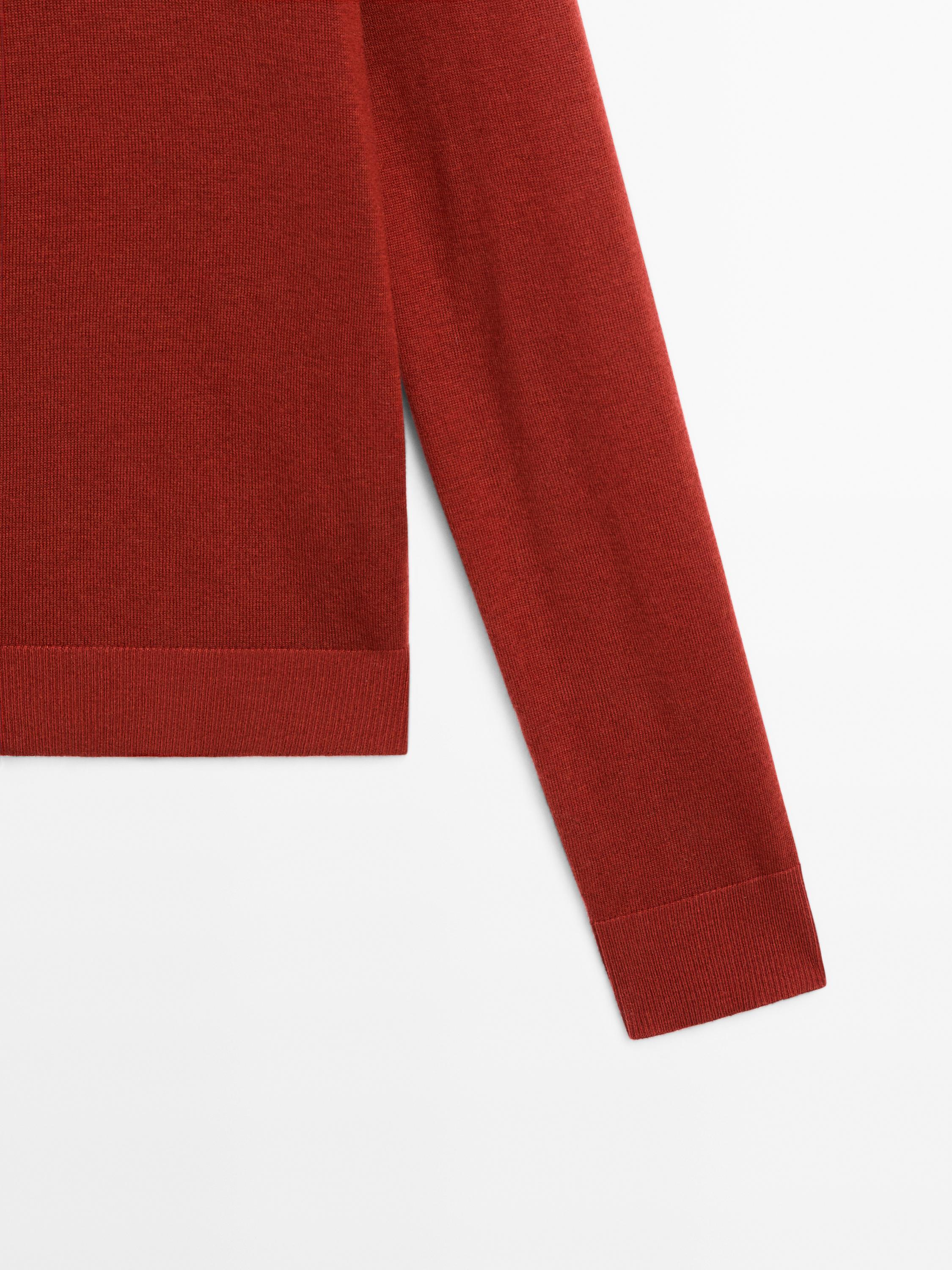 High neck wool blend sweater