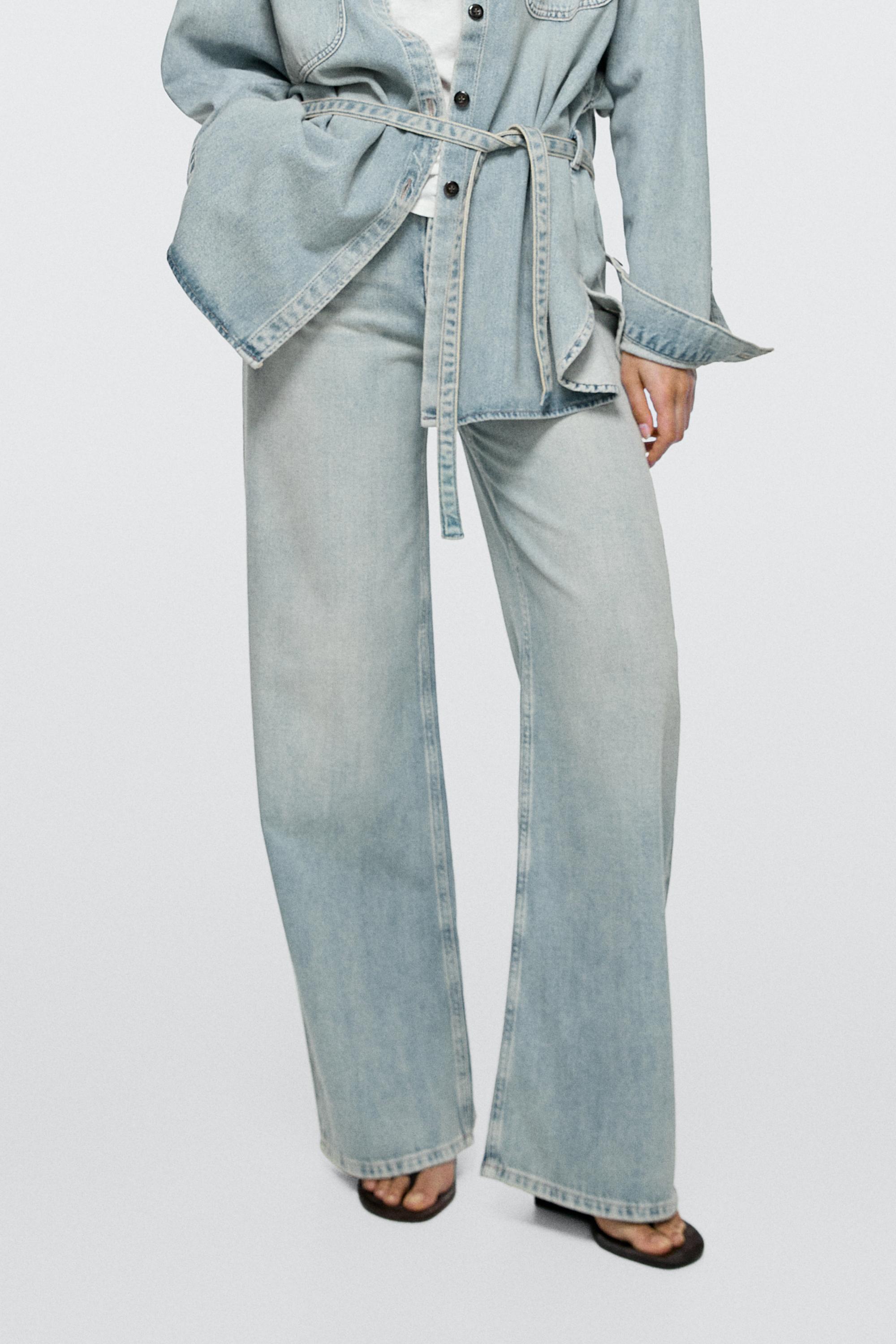High-waist barrel fit jeans — Light Blue