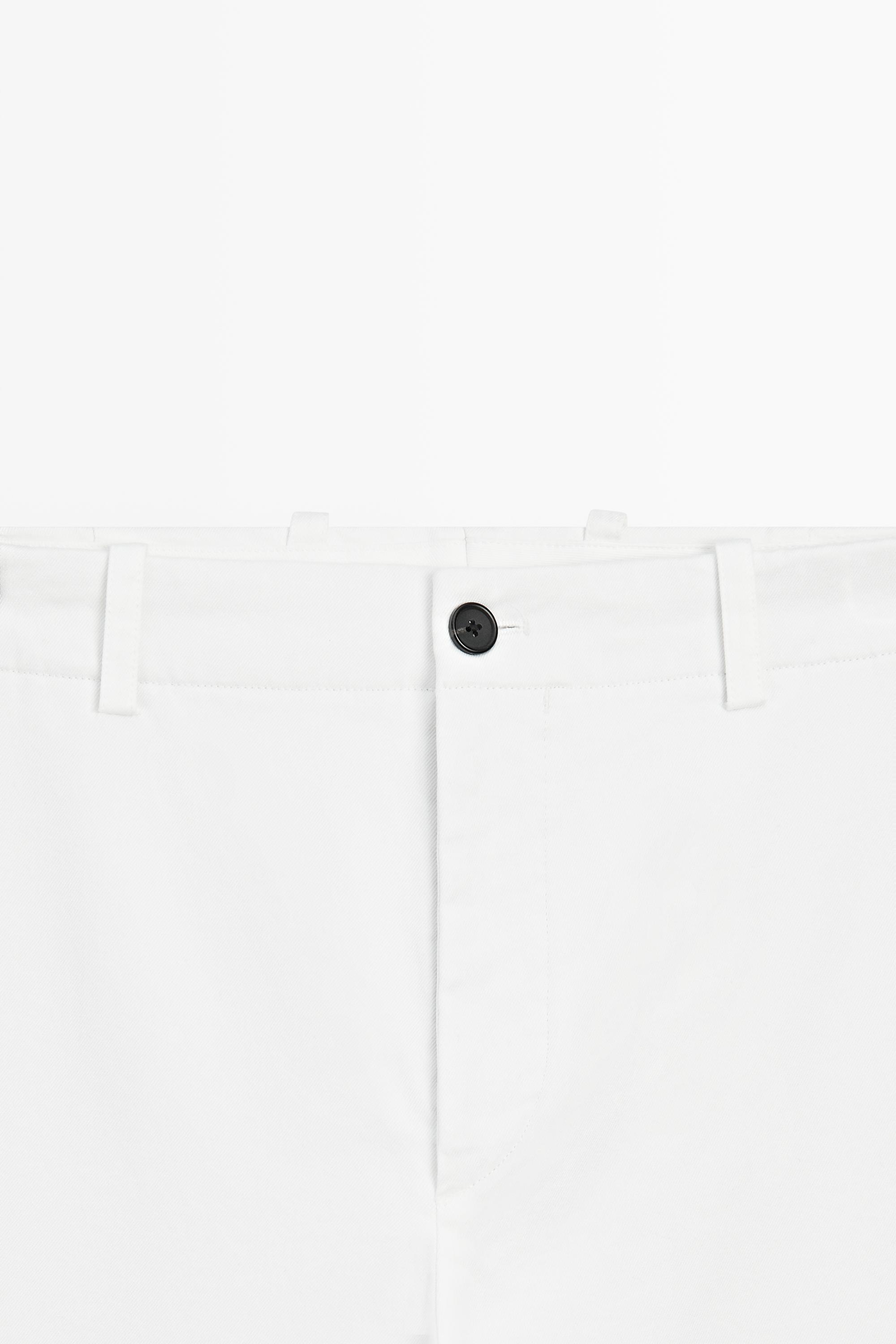 Cotton blend straight-leg pants — Off white