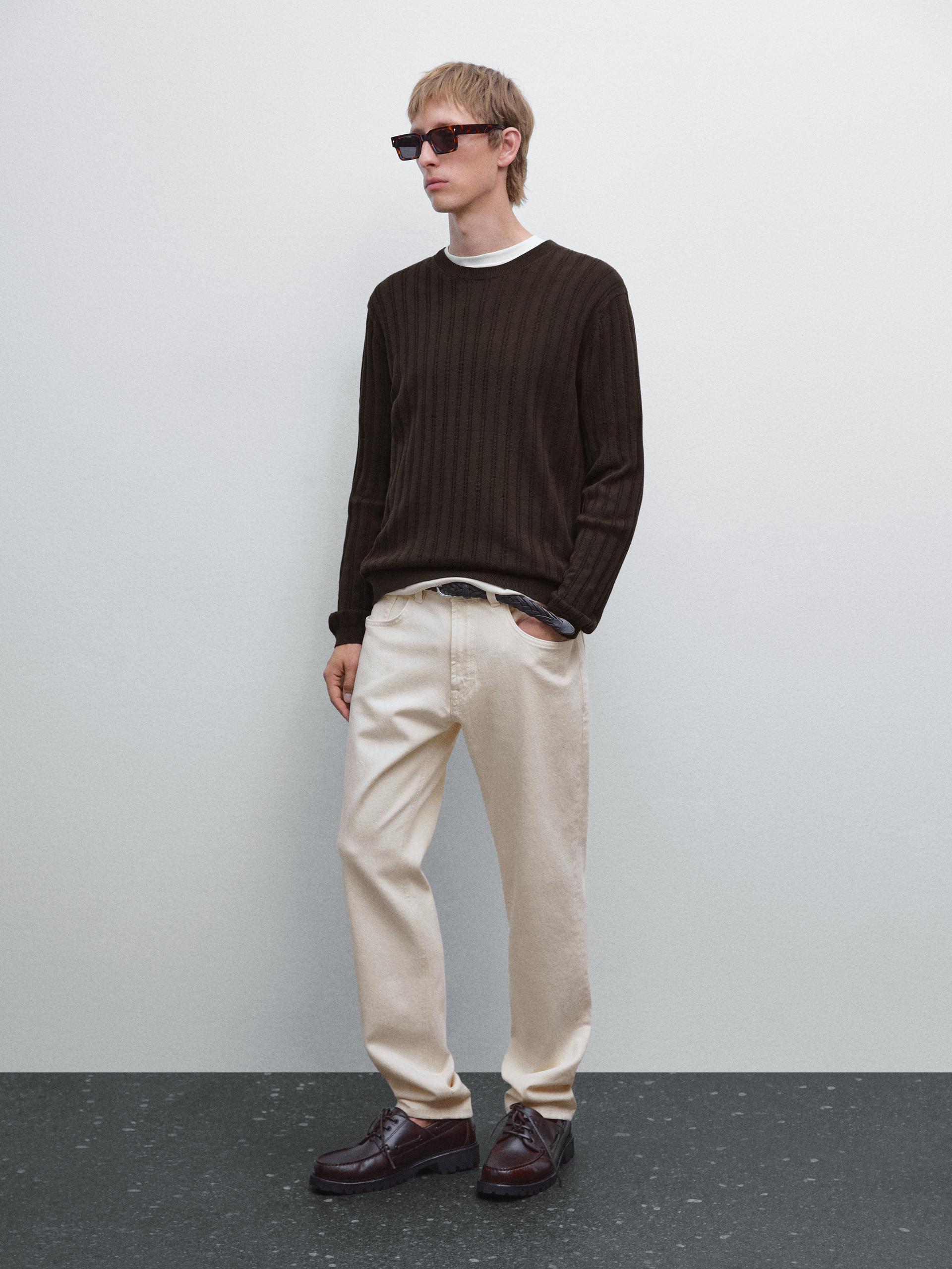 Jeans Tapered Fit - Ecru - 29 - Massimo Dutti - Maschile