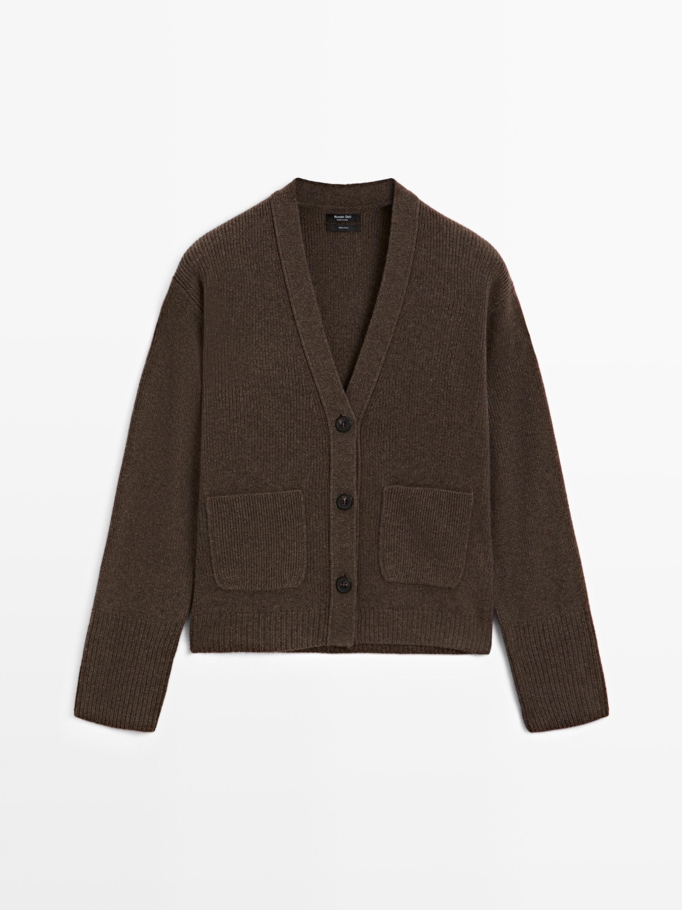 Cardigan 100 % laine avec poches