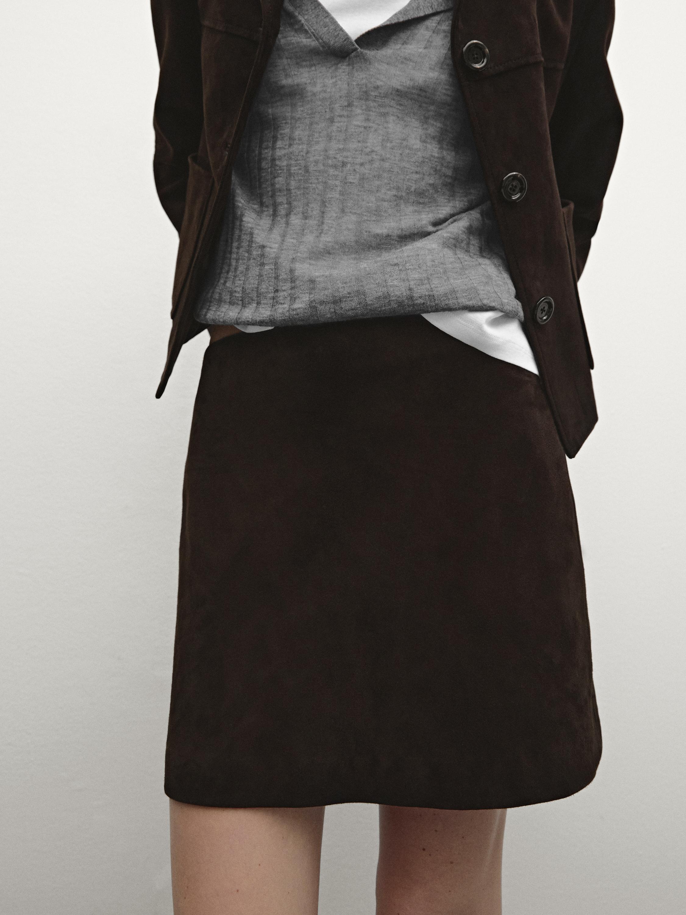 Falda mini ante piel